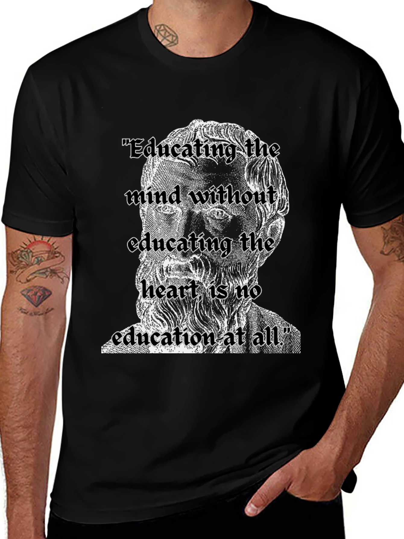 Variant 2 of Educating the Mind T-Shirt: Philosopher Quote Tee