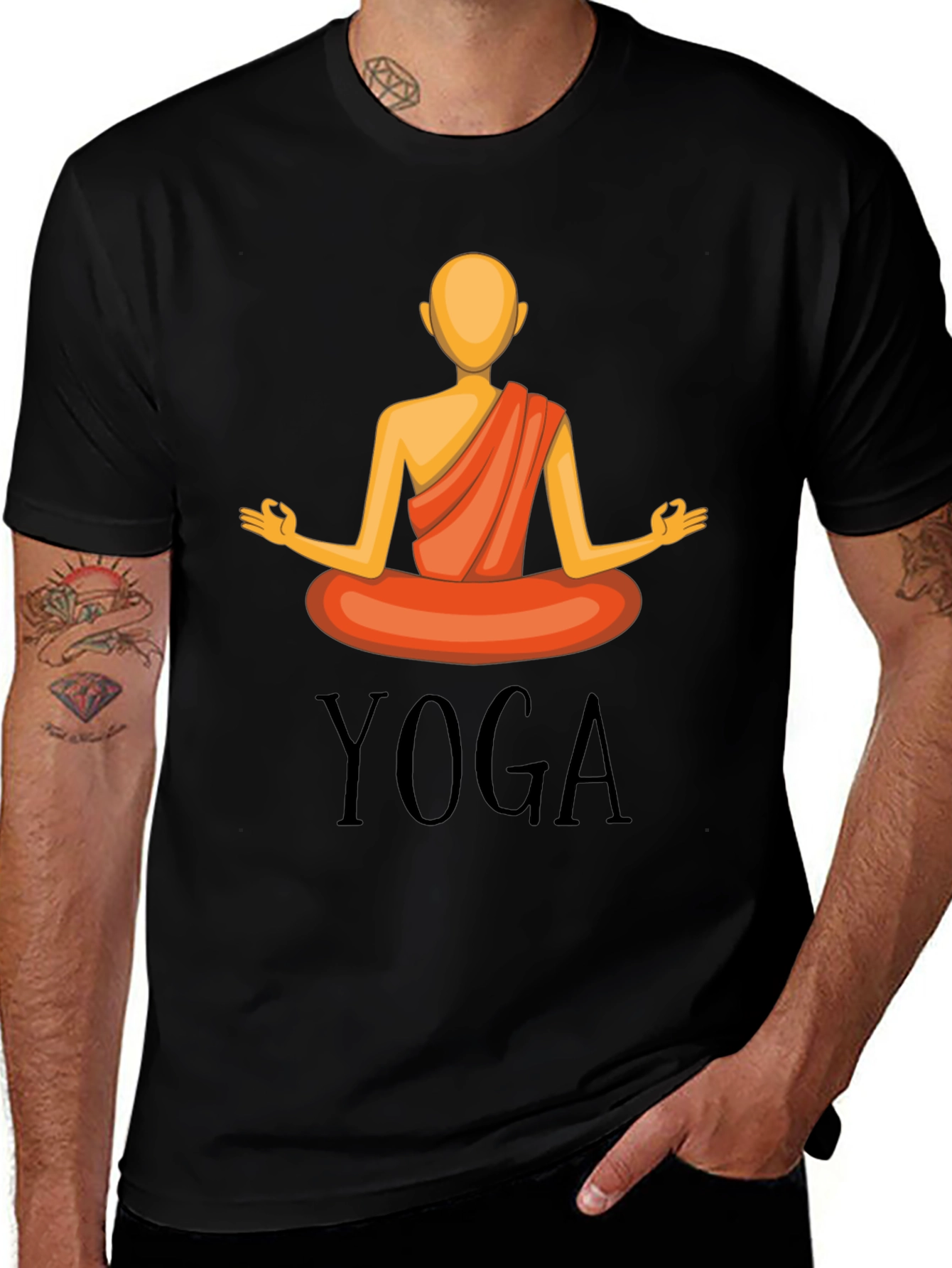Variant 11 of Yoga Graphic T-Shirt - Meditating Figure Design