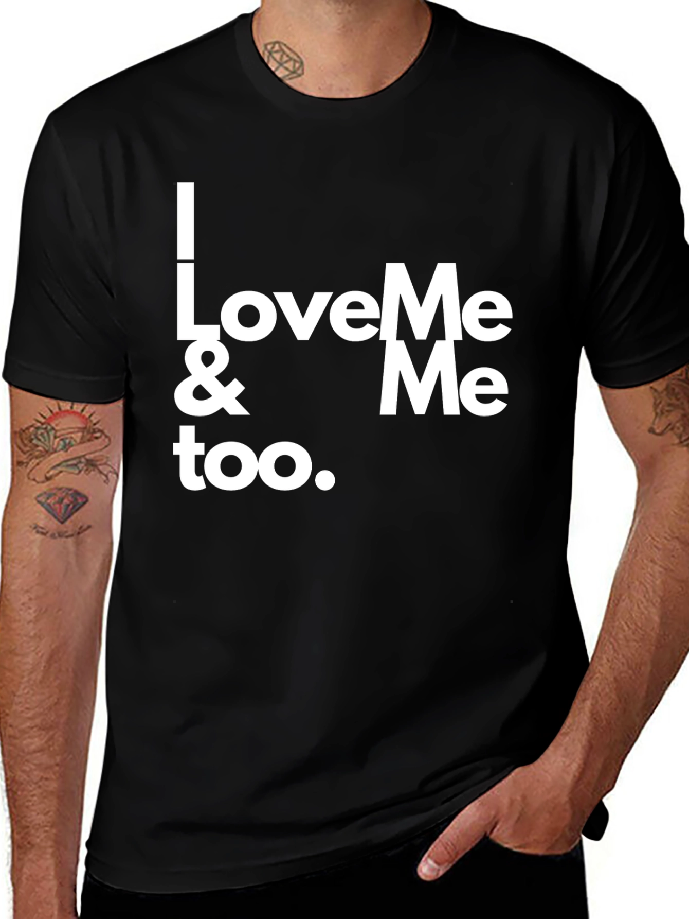 Variant 7 of I Love Me & Me Too Black Tee Shirt