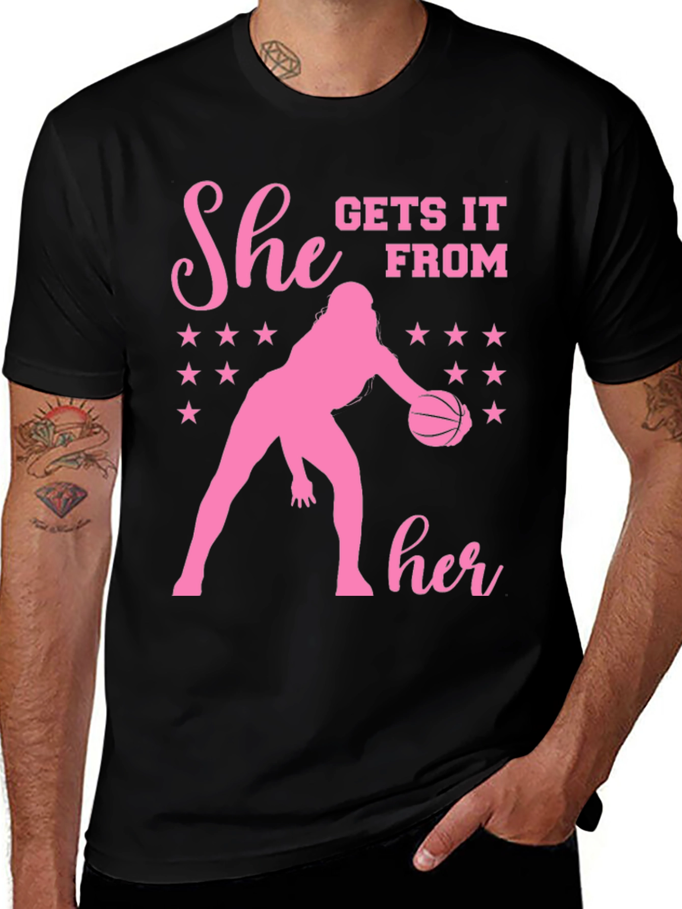 Variant 5 of She Gets It From Her Basketball T-Shirt