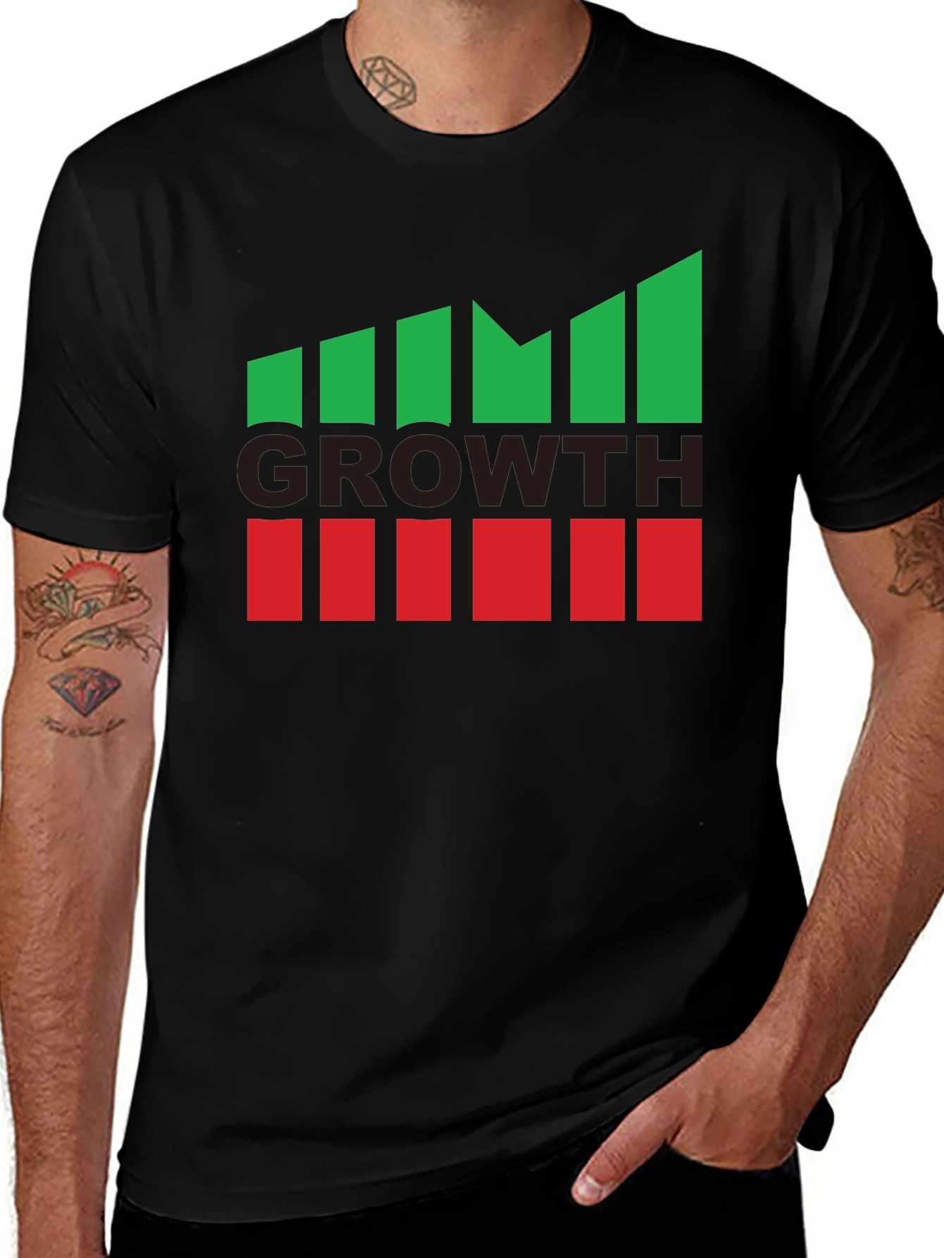 Variant 3 of Growth Graphic Tee - Black Casual Cotton T-Shirt