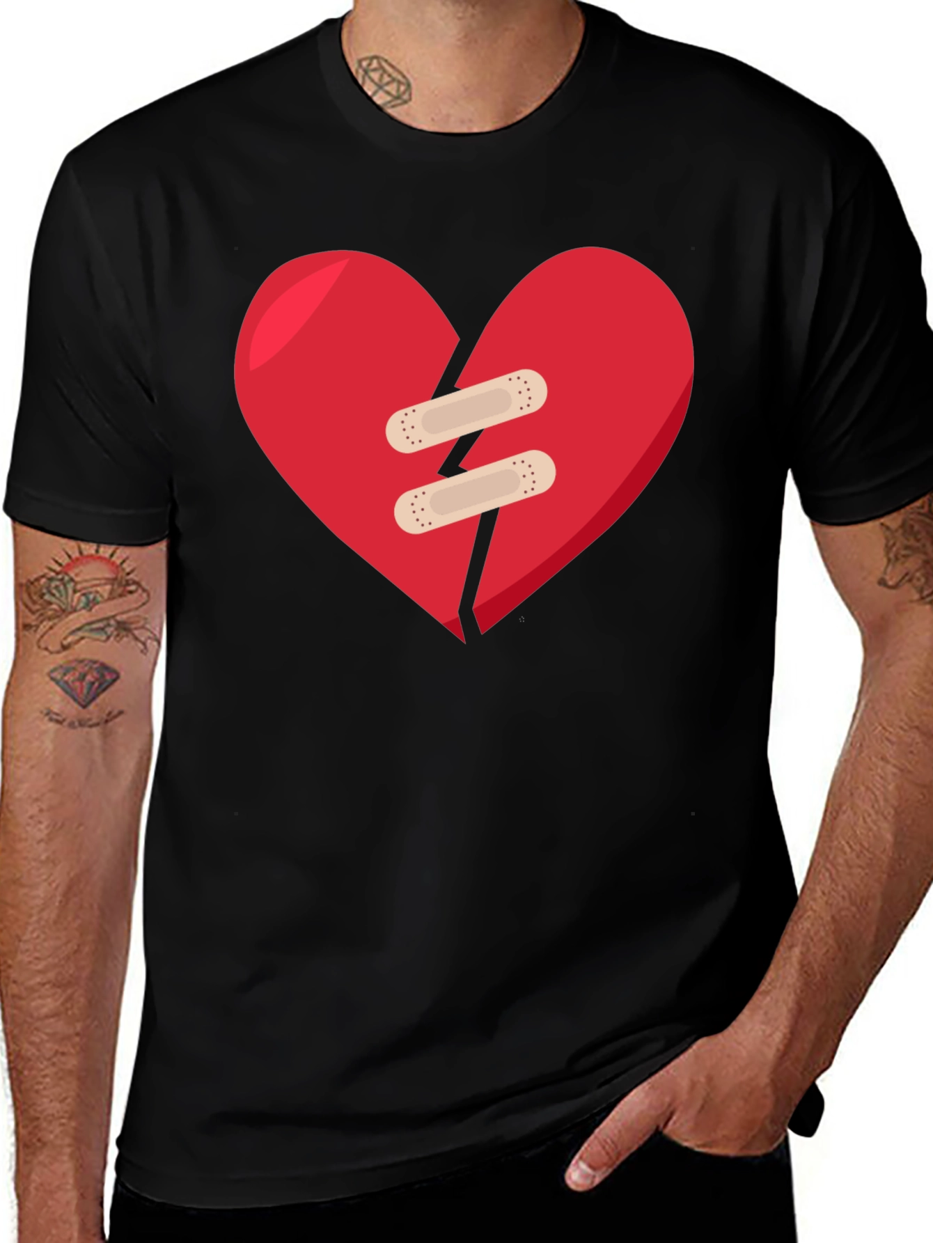 Variant 19 of Mended Heart Graphic Black T-Shirt