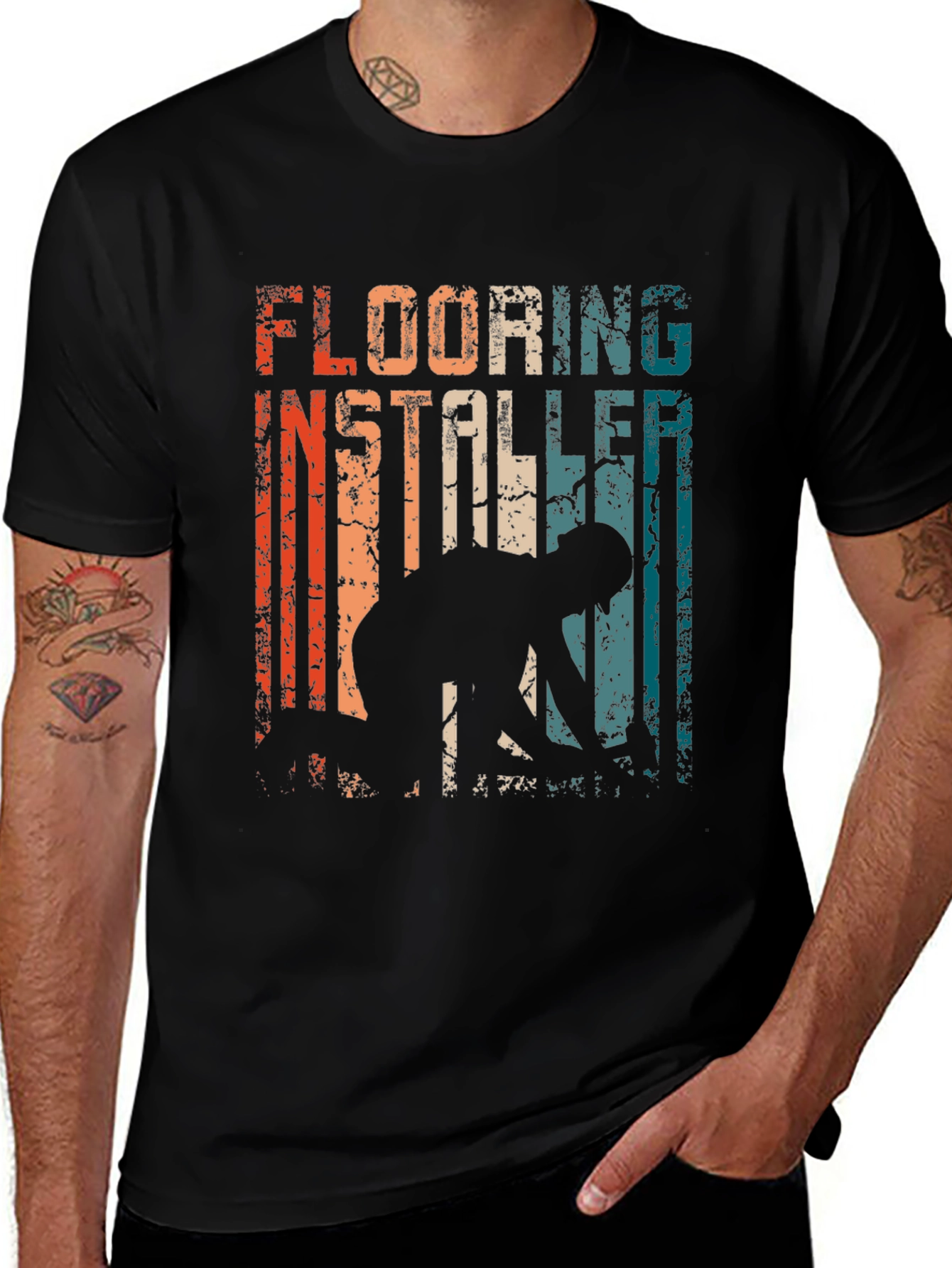Variant 13 of Flooring Installer Retro Graphic Tee