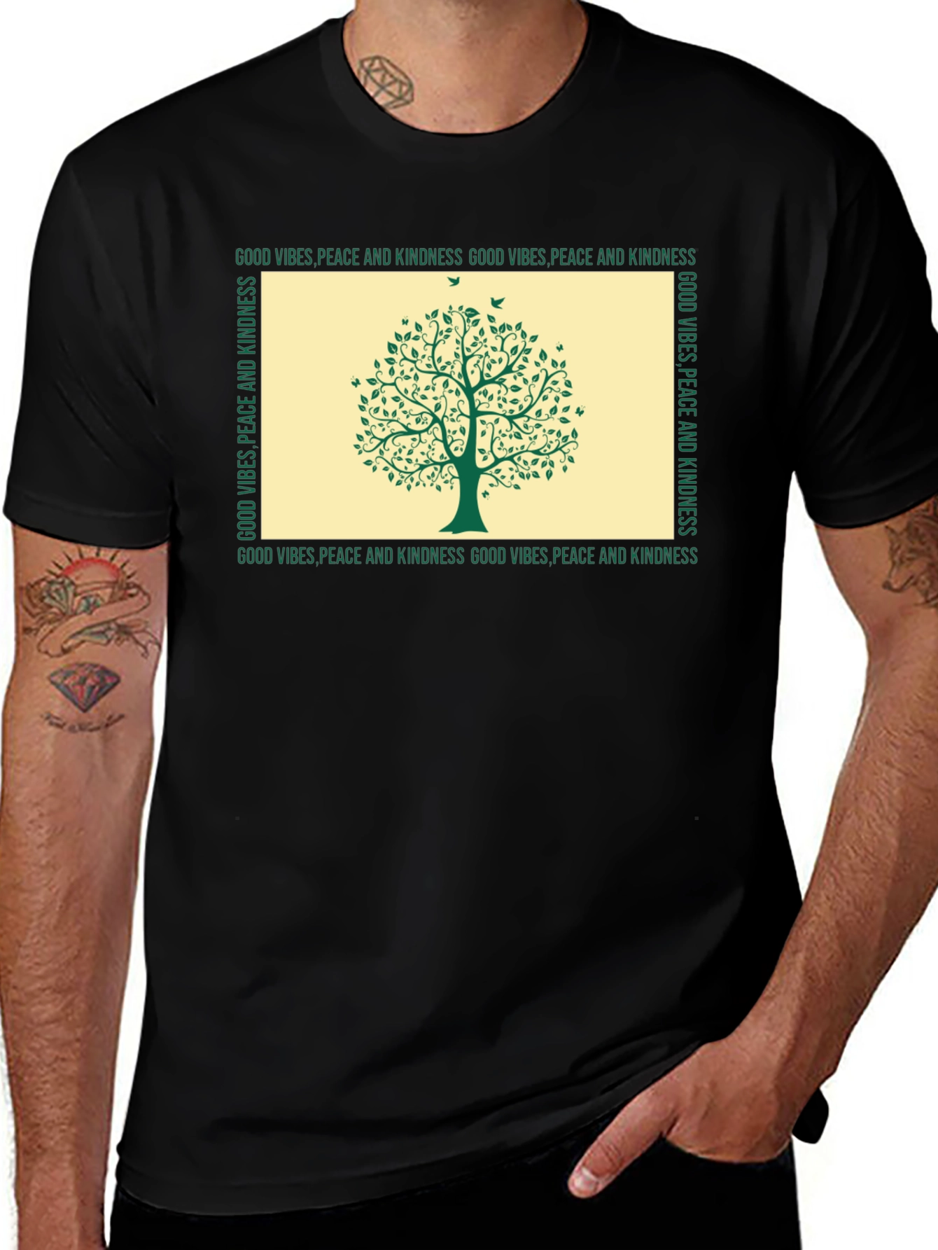 Variant 3 of Kindness Tree Graphic T-Shirt - Good Vibes, Peace