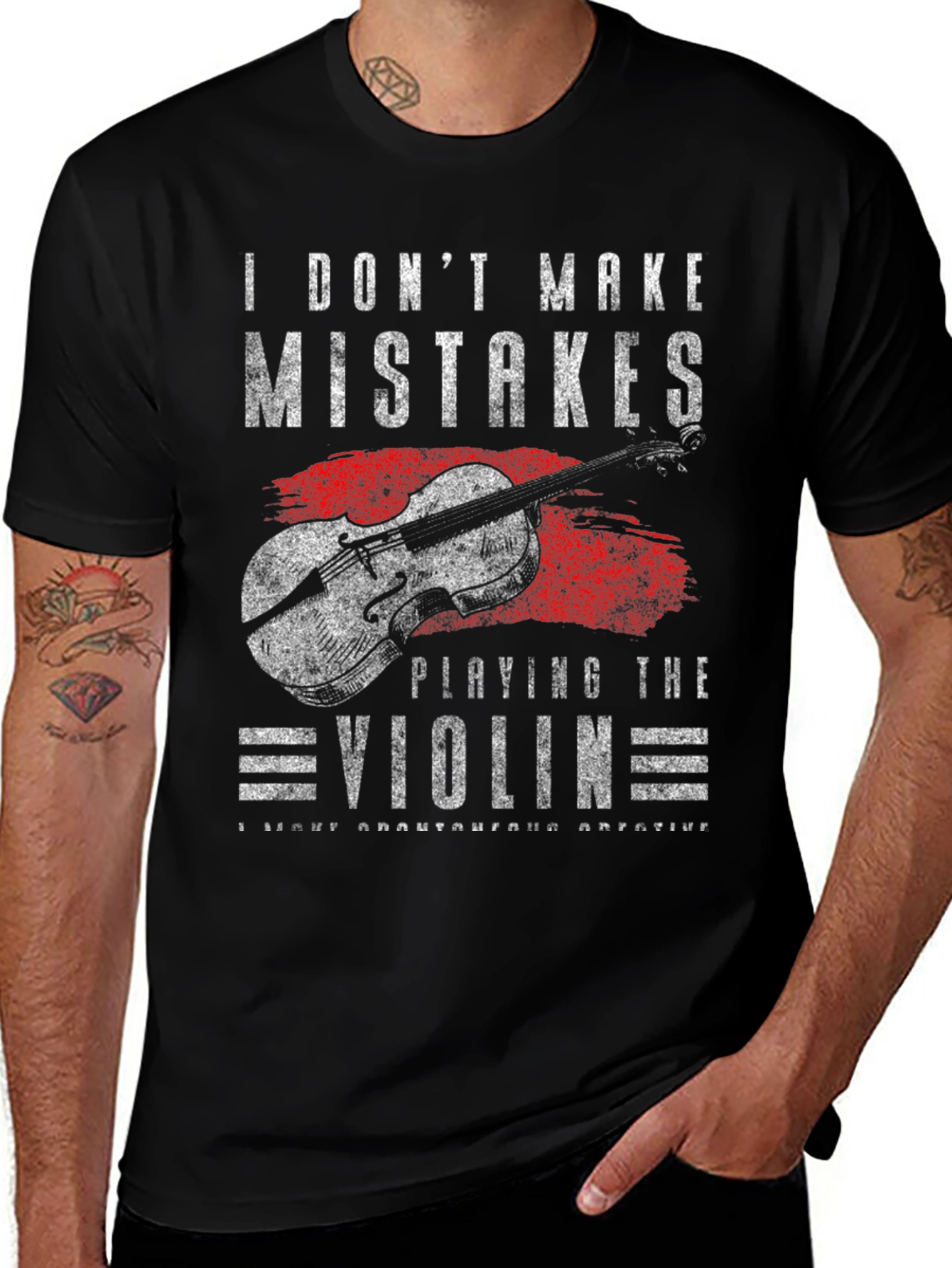 Variant 20 of Violin Player T-Shirt - I Don't Make Mistakes