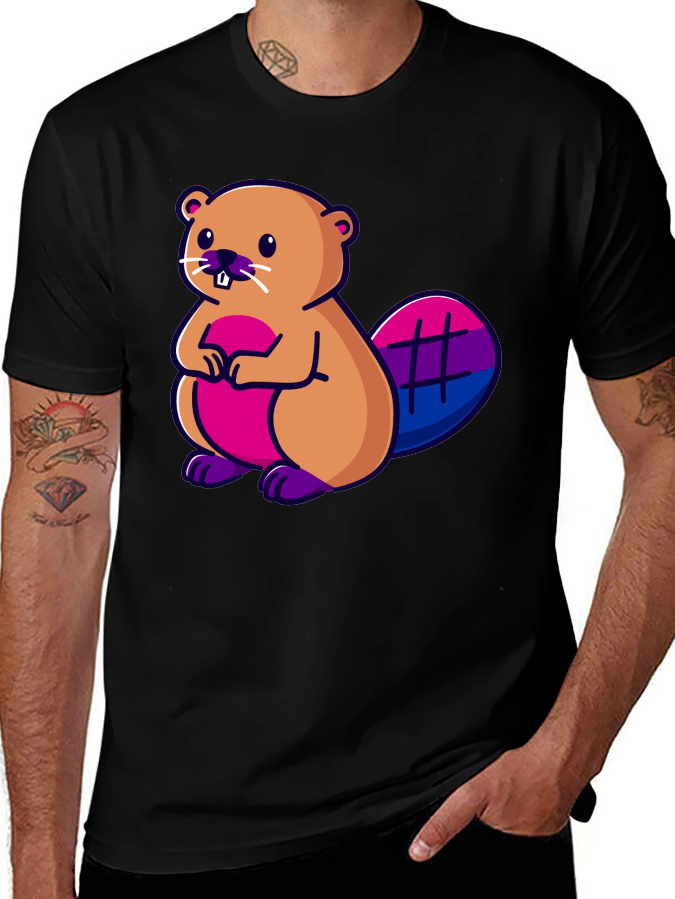 Variant 25 of Bisexual Beaver Graphic T-Shirt - Pride Tee