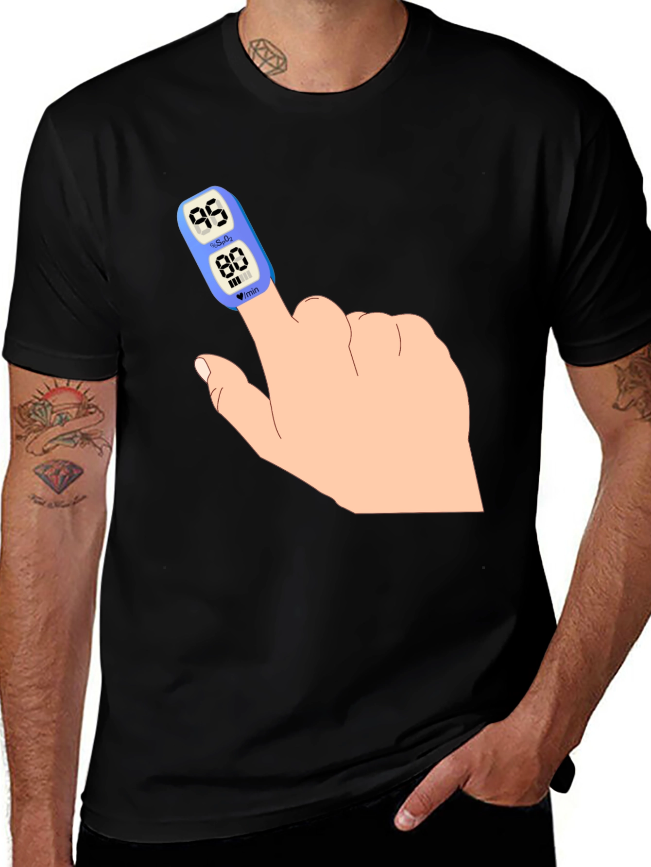 Variant 3 of Heart Health Tee - Pulse Oximeter Design