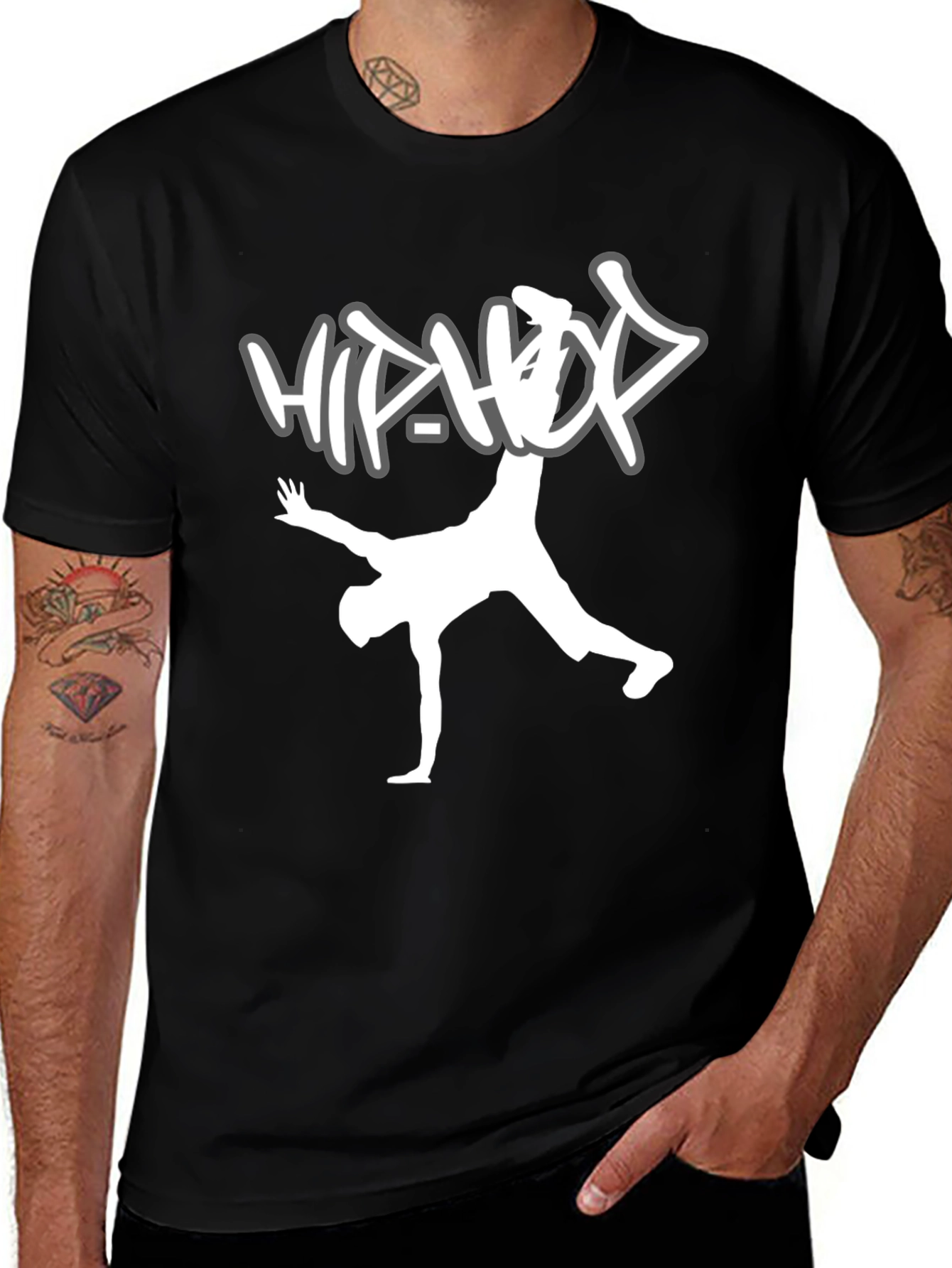 Variant 23 of Hip Hop Dancer Graphic Tee - Black