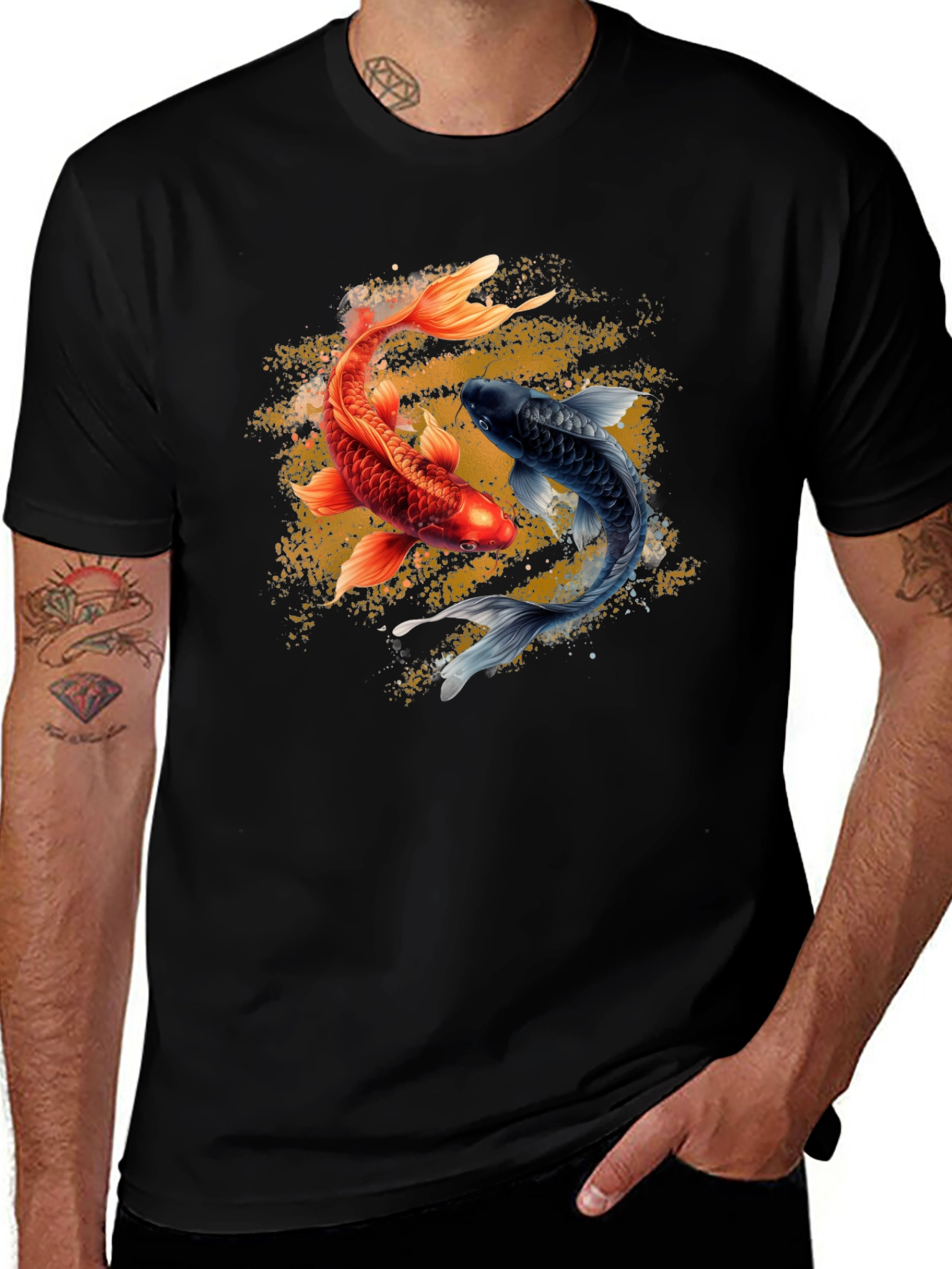 Variant 10 of Yin Yang Koi Fish Graphic T-Shirt