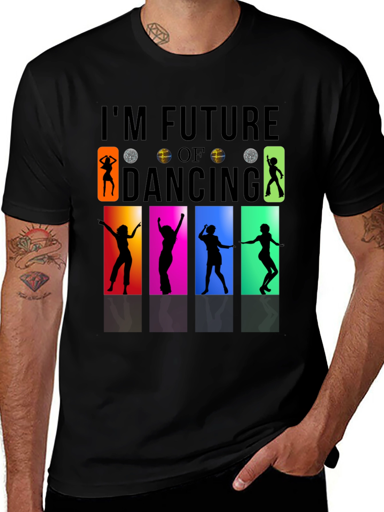 Variant 14 of I'm Future of Dancing Graphic Tee - Black