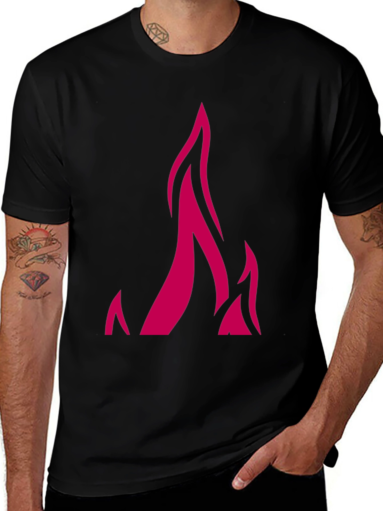 Variant 21 of Flame Graphic Black Tee