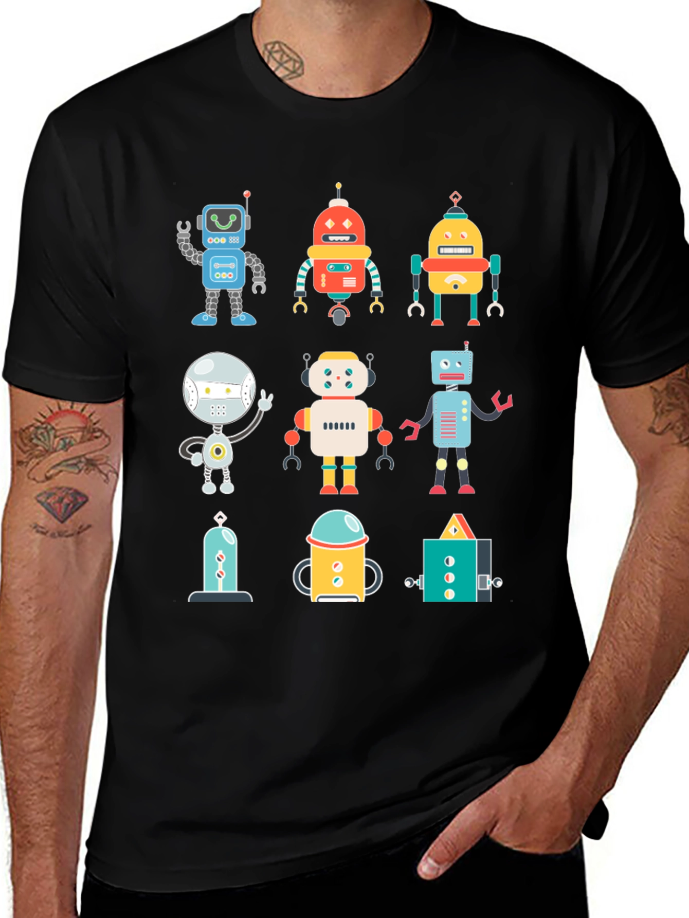 Variant 9 of Retro Robot T-Shirt - Sci-Fi Style