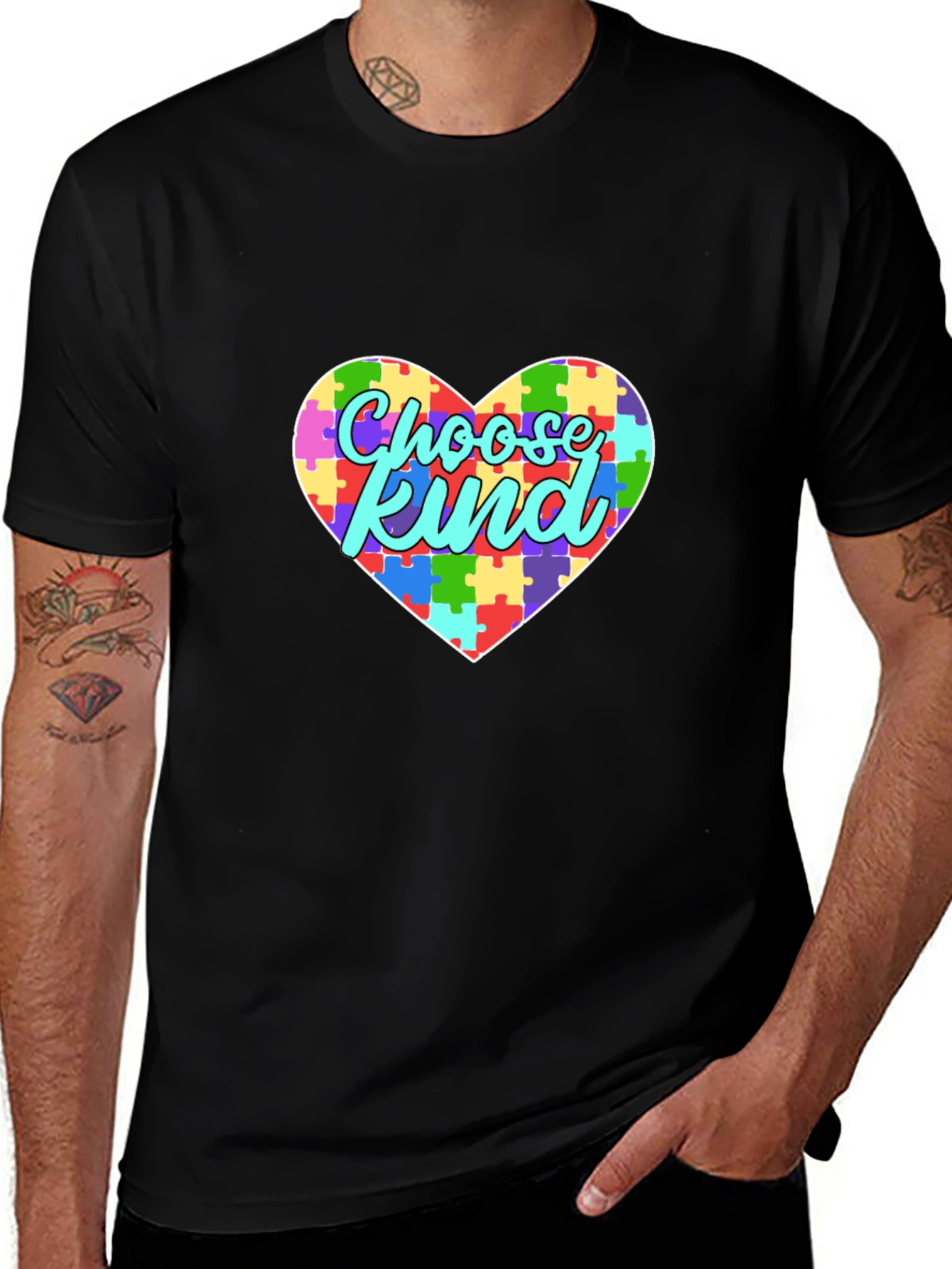 Variant 27 of Choose Kind Autism Awareness Puzzle Heart T-Shirt