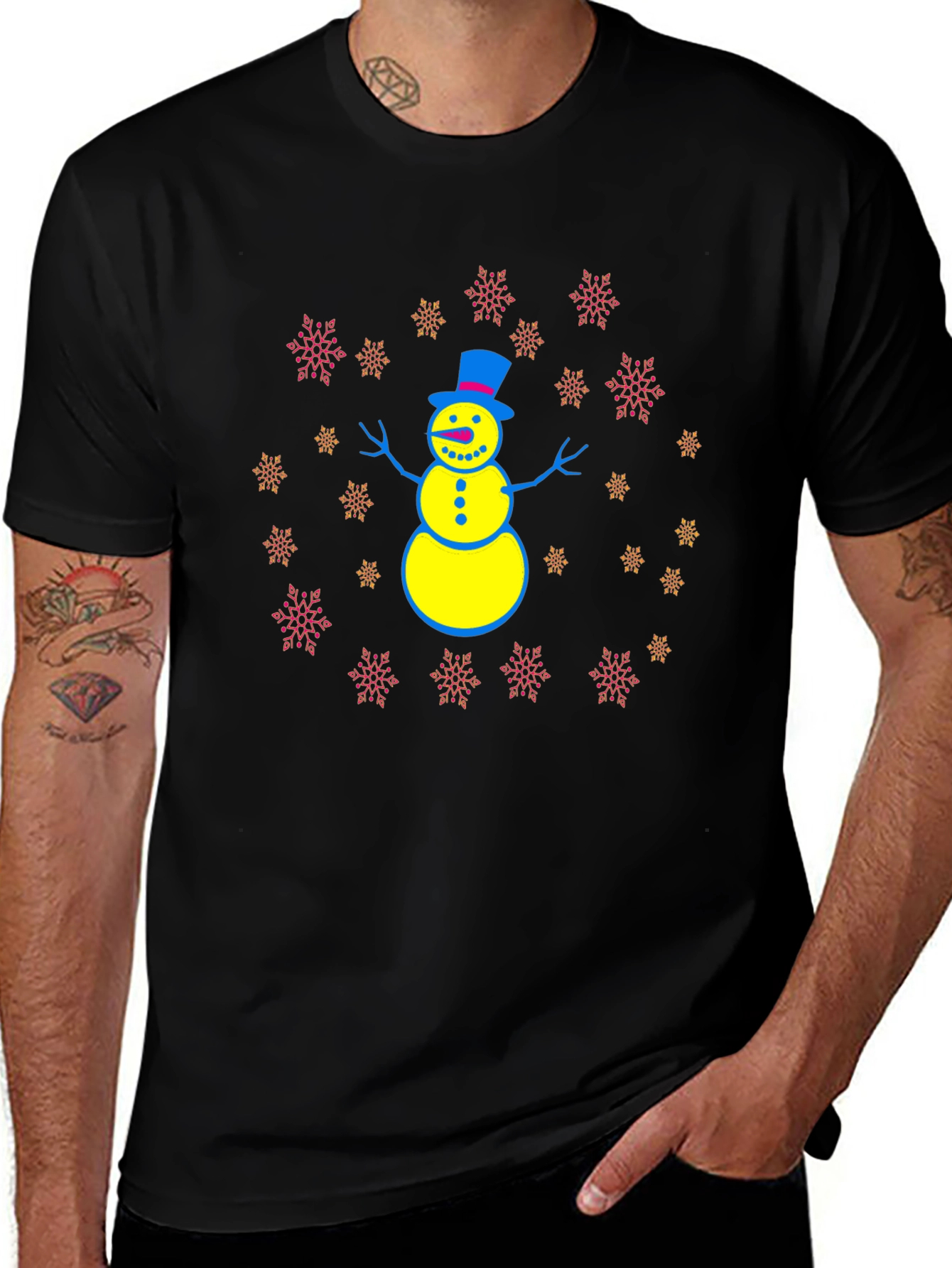 Variant 19 of Snowman Graphic Tee - Festive Holiday Shirt
