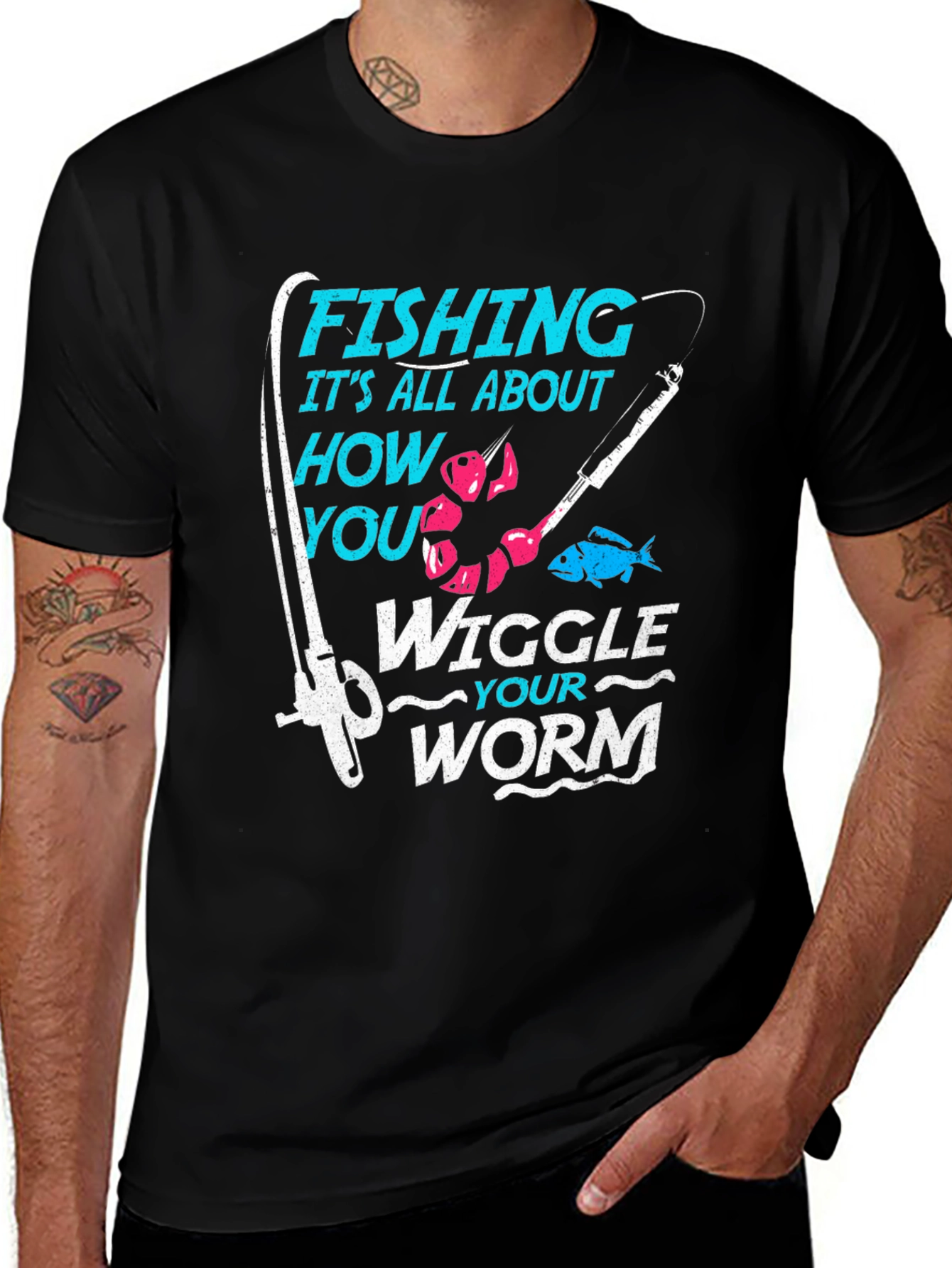 Fishing Wiggle Your Worm Graphic T-Shirt
