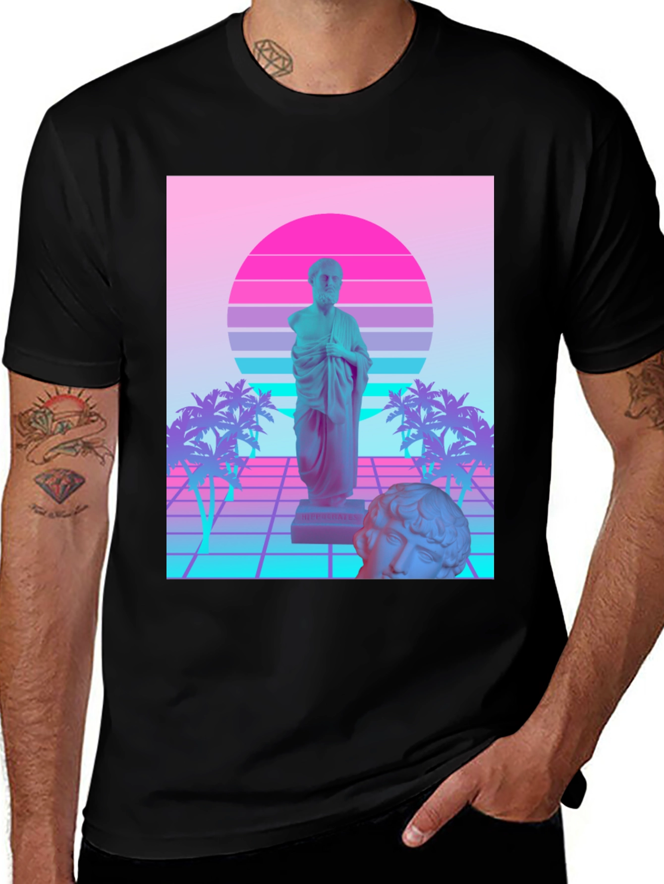 Variant 3 of Vaporwave Statue T-Shirt - Retro Aesthetic Tee