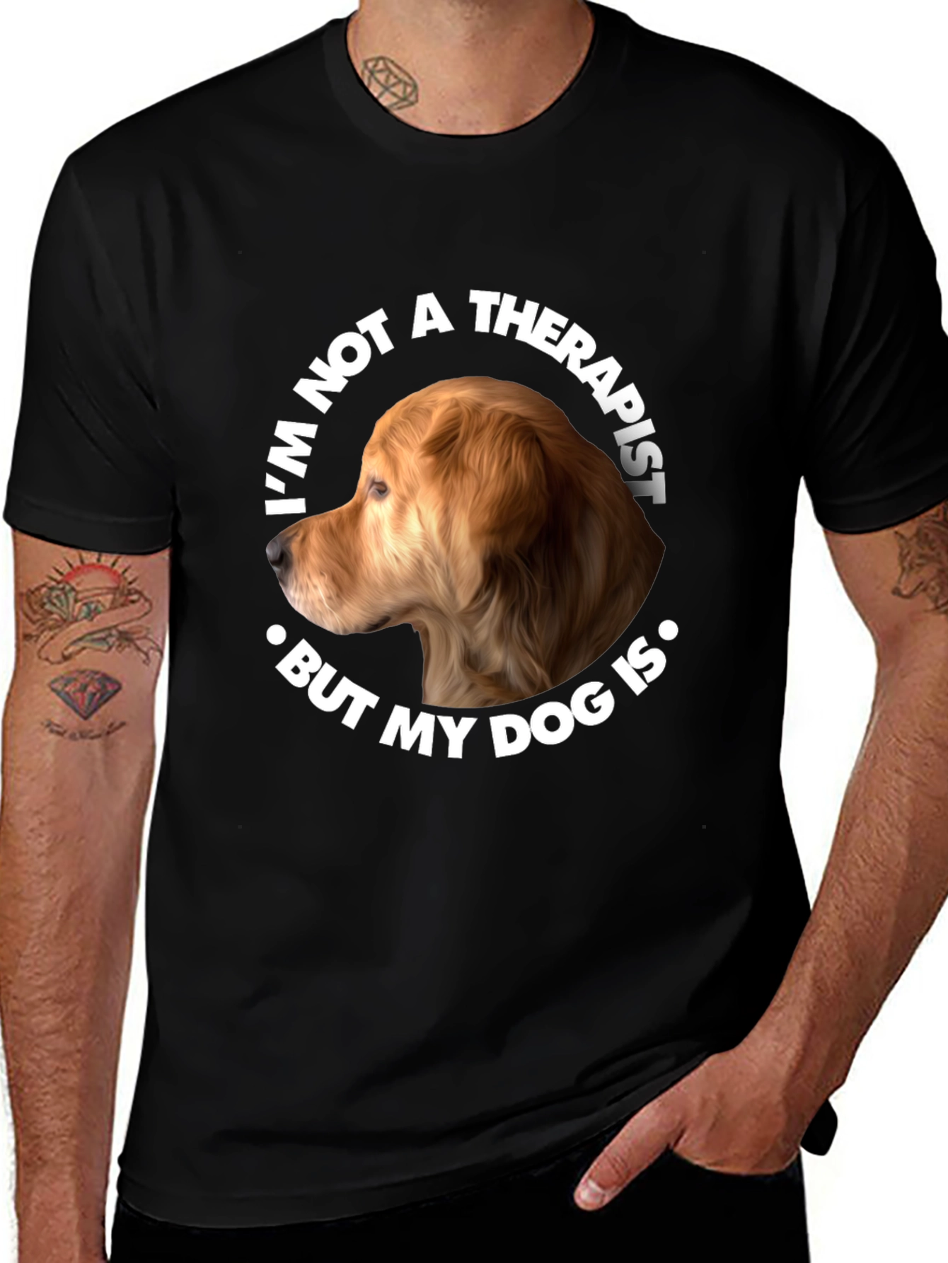 Variant 4 of Dog Therapist Graphic T-Shirt - Funny Dog Lover Tee