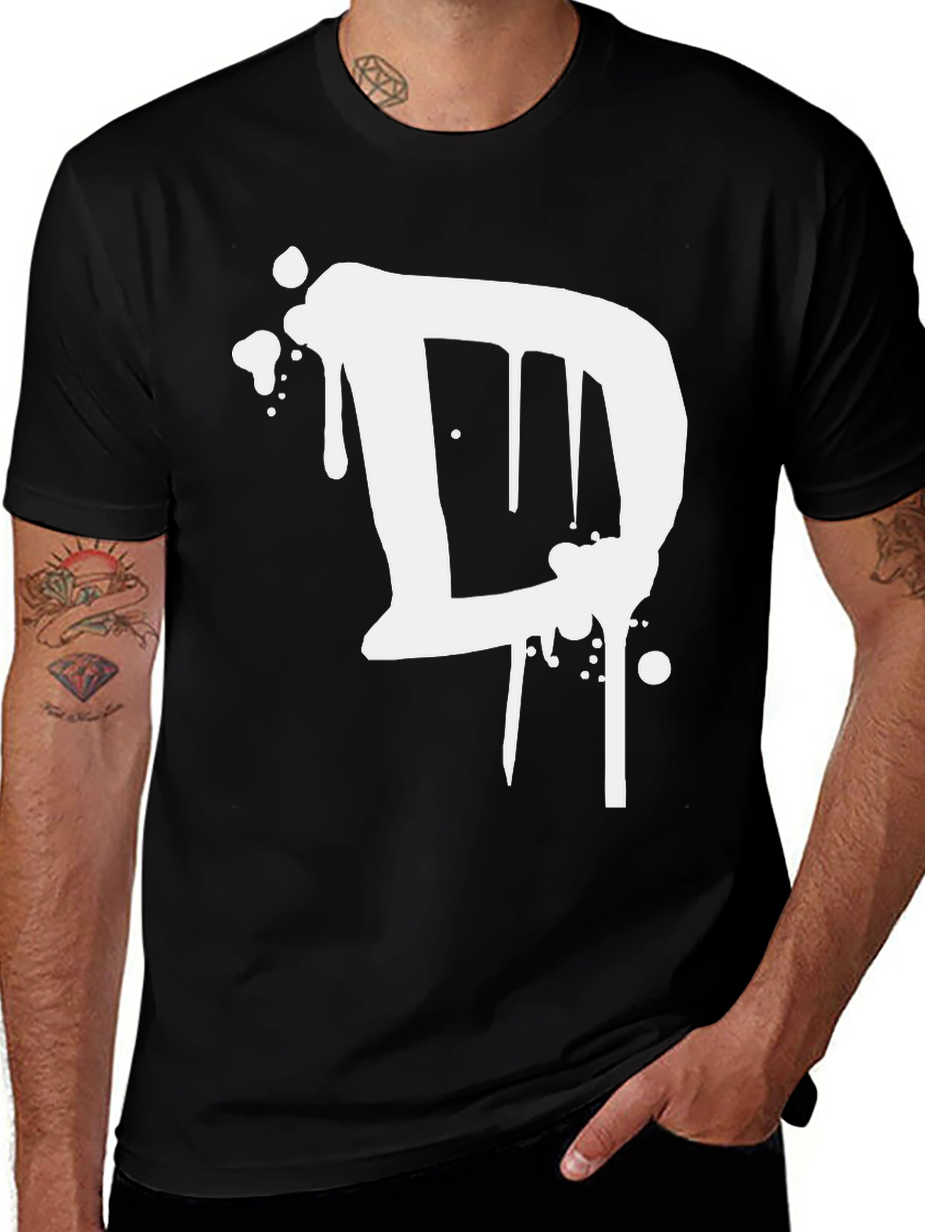 Variant 23 of Graffiti Letter D Black T-Shirt - Urban Style