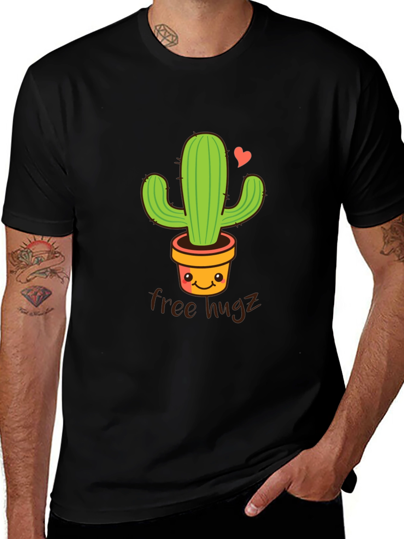 Variant 30 of Cute Cactus Free Hugs Graphic T-Shirt