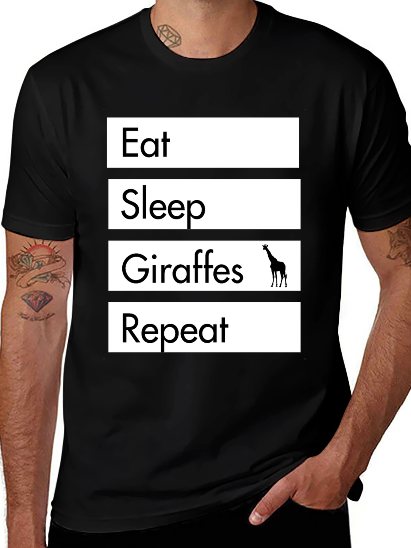 Variant 27 of Eat Sleep Giraffes Repeat T-Shirt