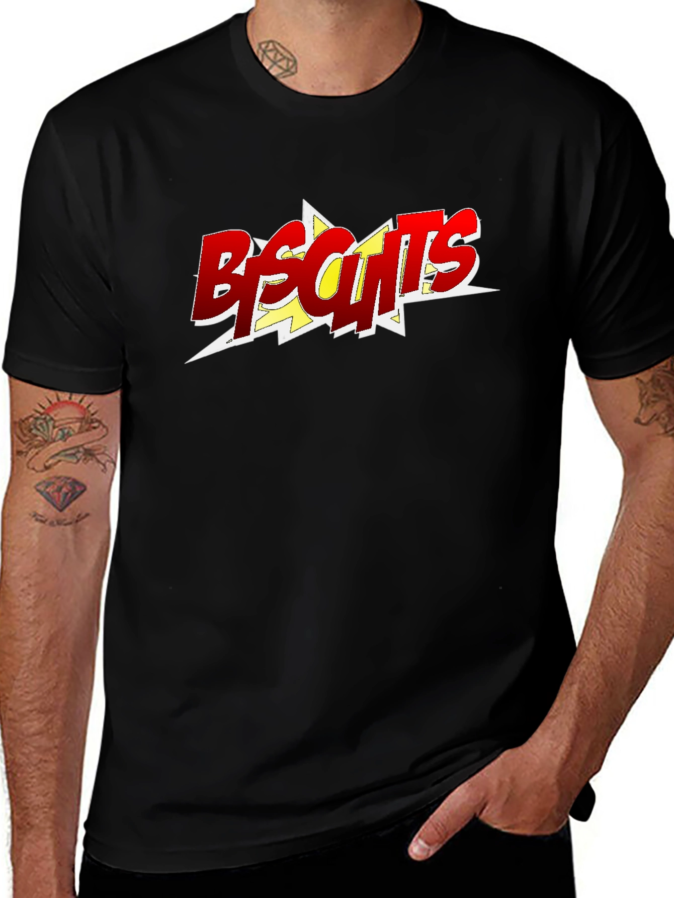 Variant 25 of Biscuits Graphic Tee - Black Short Sleeve Crew Neck