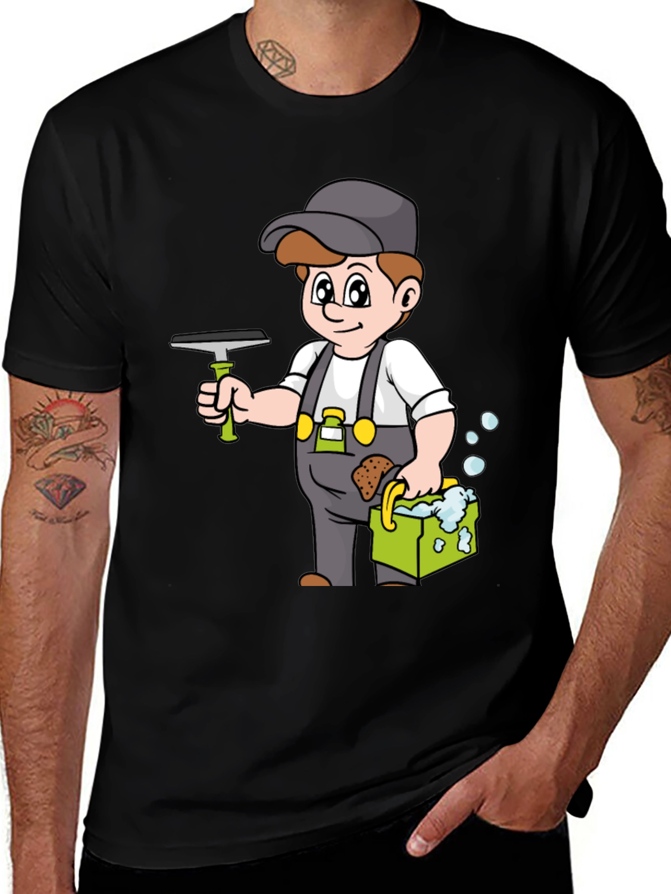 Variant 26 of Window Washer Cartoon Graphic T-Shirt