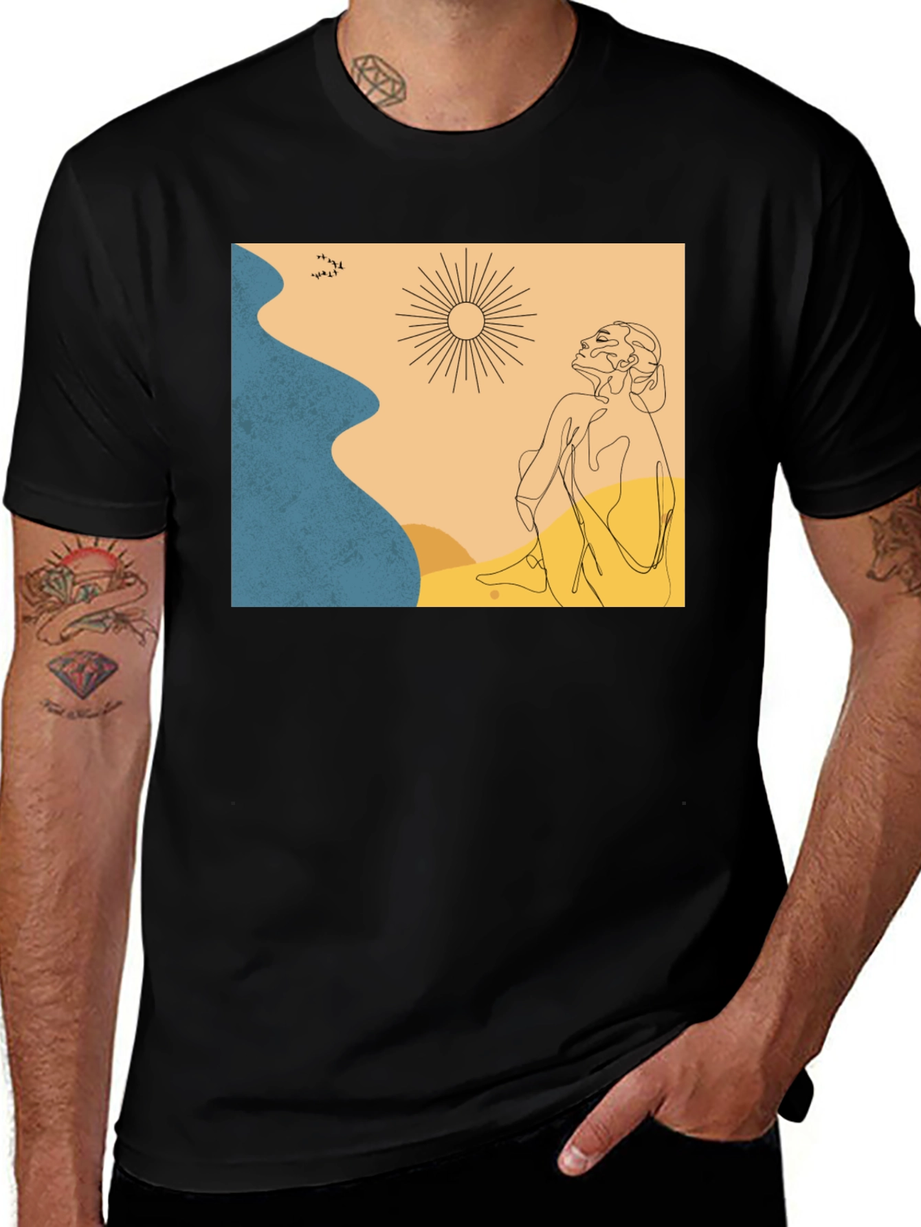 Variant 18 of Abstract Graphic Print Crew Neck T-Shirt