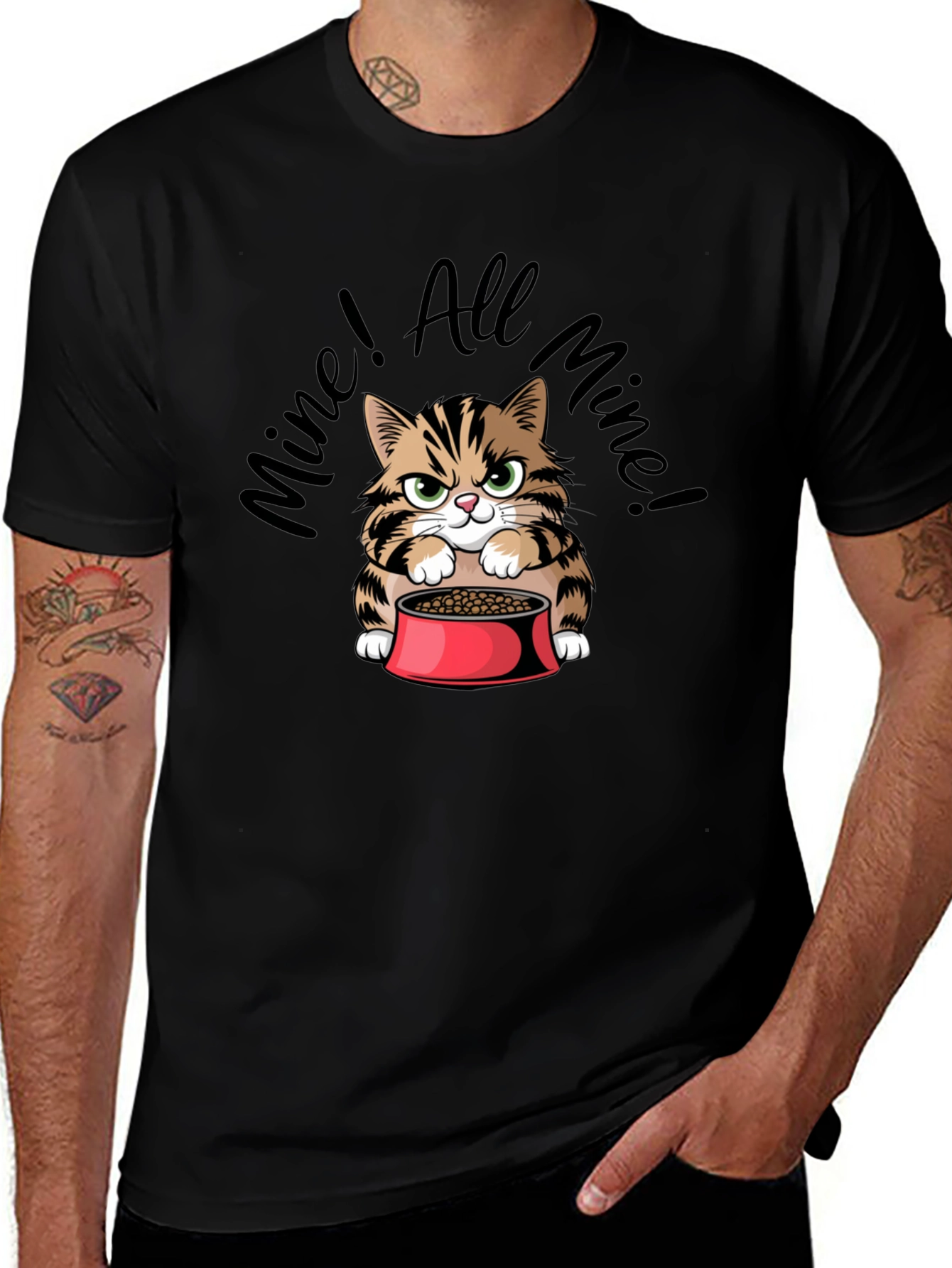 Variant 29 of Funny "Mine! All Mine!" Cat Graphic T-Shirt