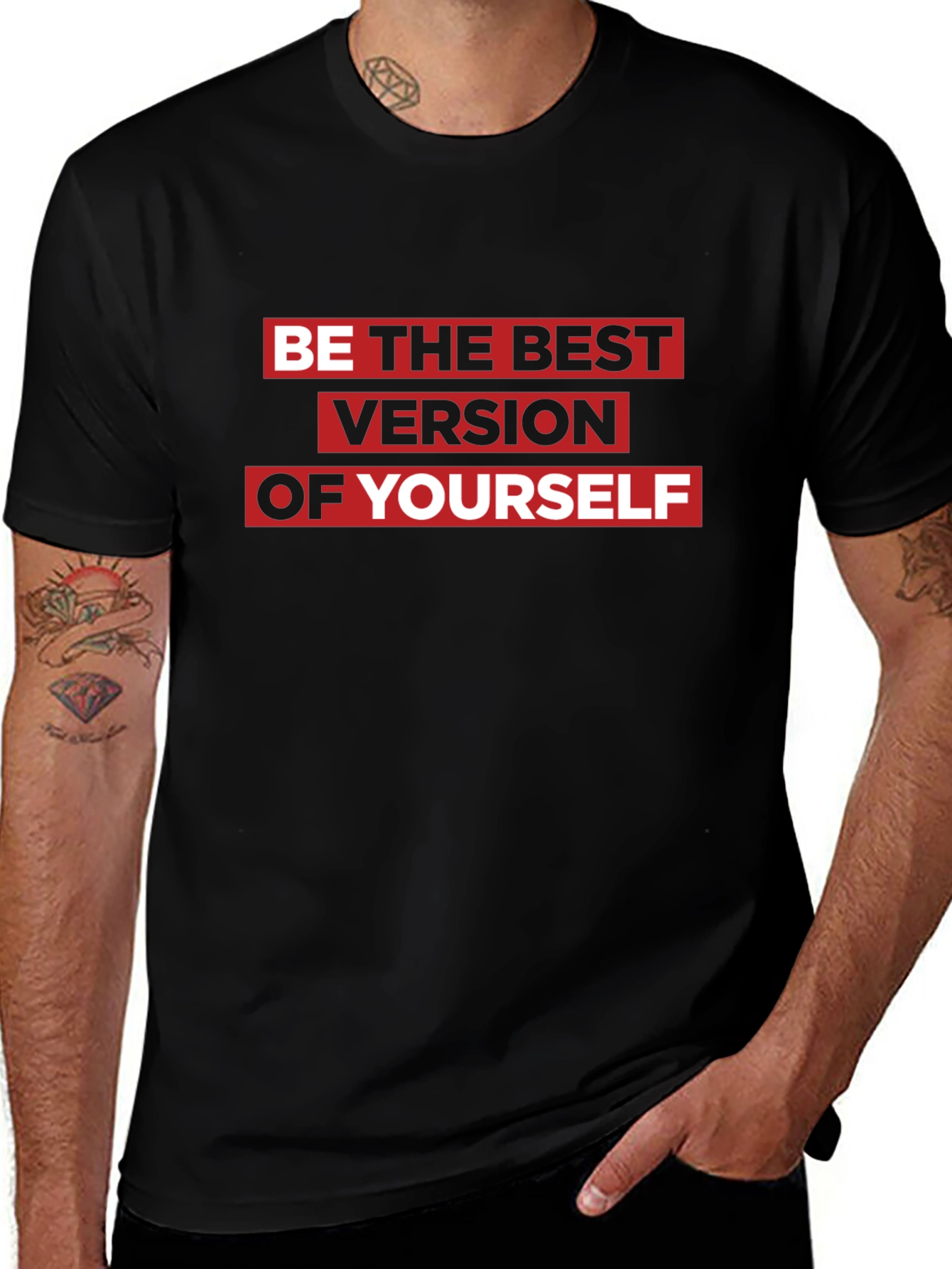 Motivational Black T-Shirt: Be the Best Version