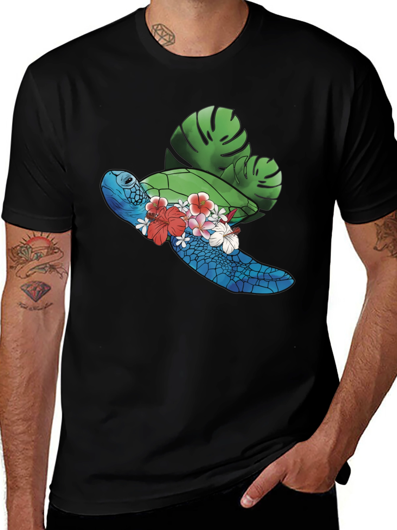Variant 8 of Tropical Turtle Graphic Tee