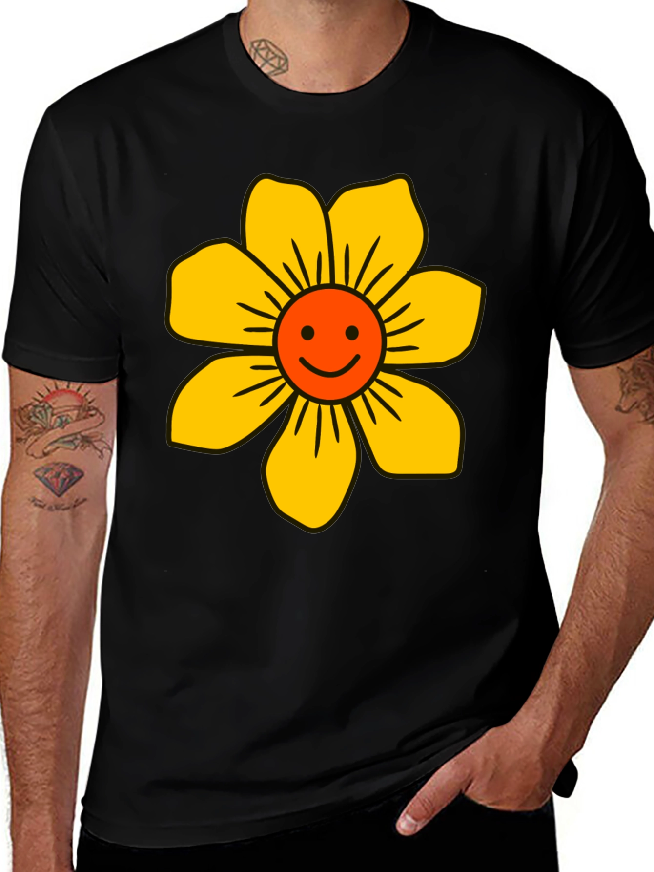 Variant 16 of Smiling Sunflower Graphic Tee