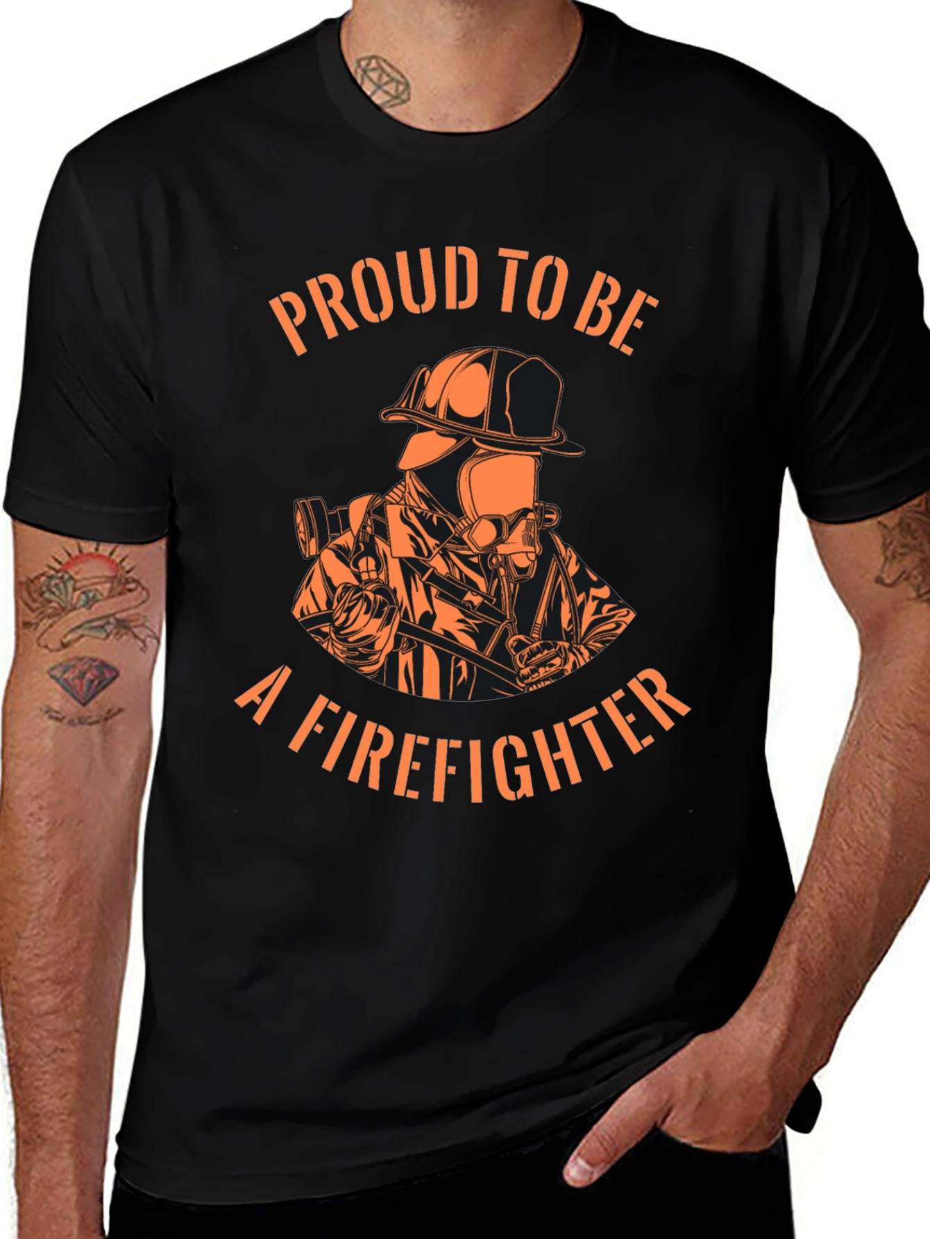 Variant 24 of Proud Firefighter Black T-Shirt