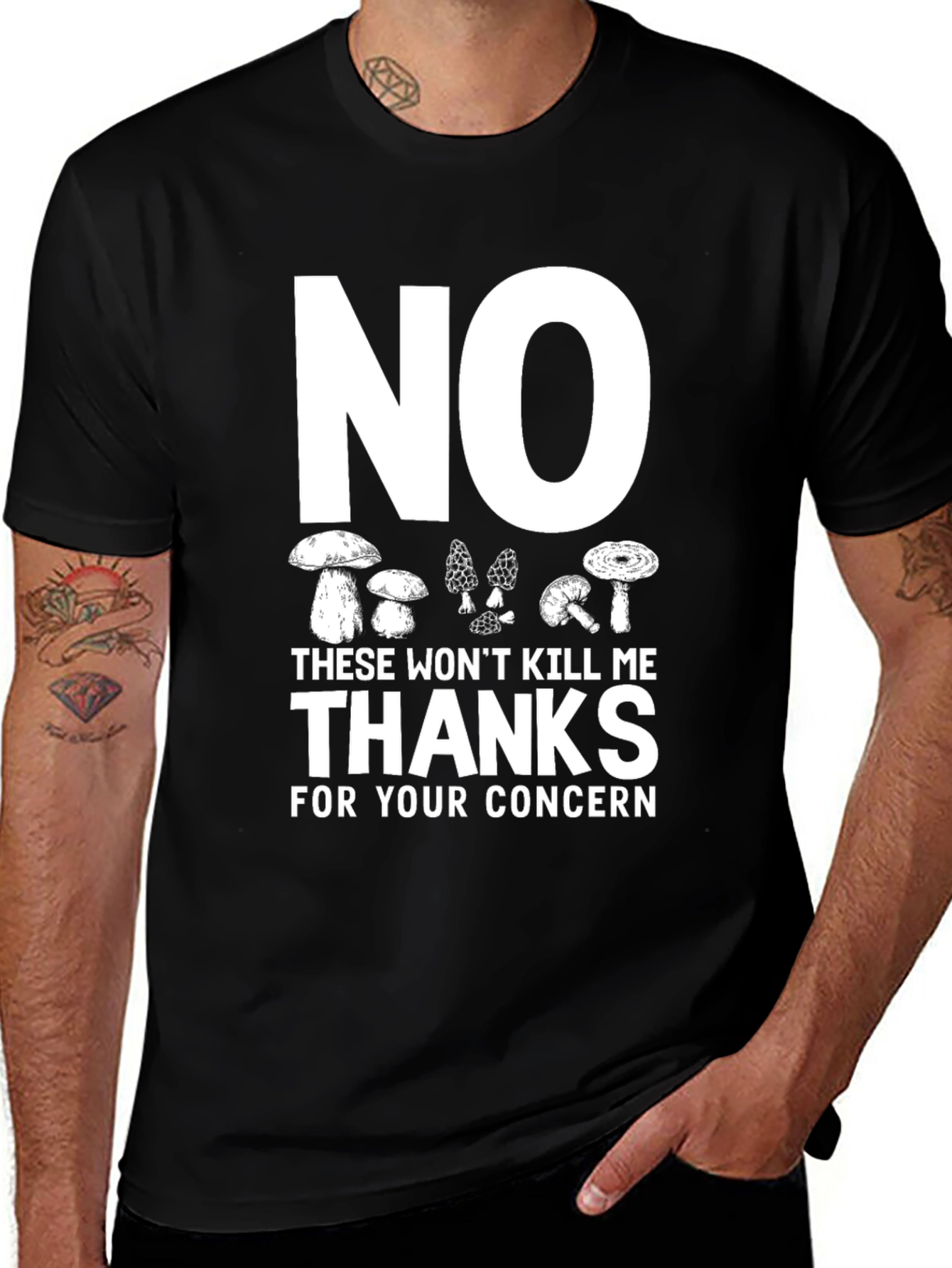 Variant 4 of Mushroom Foraging T-Shirt - "No, Thanks!"