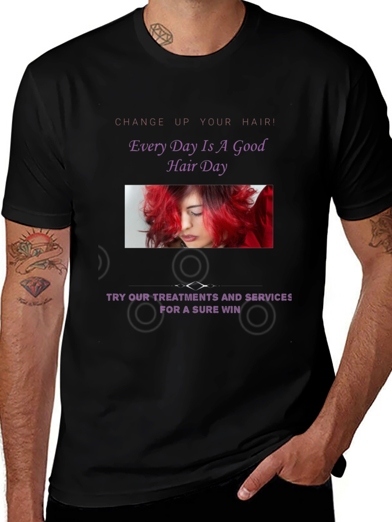 Variant 26 of Stylish Hair Day Graphic Tee