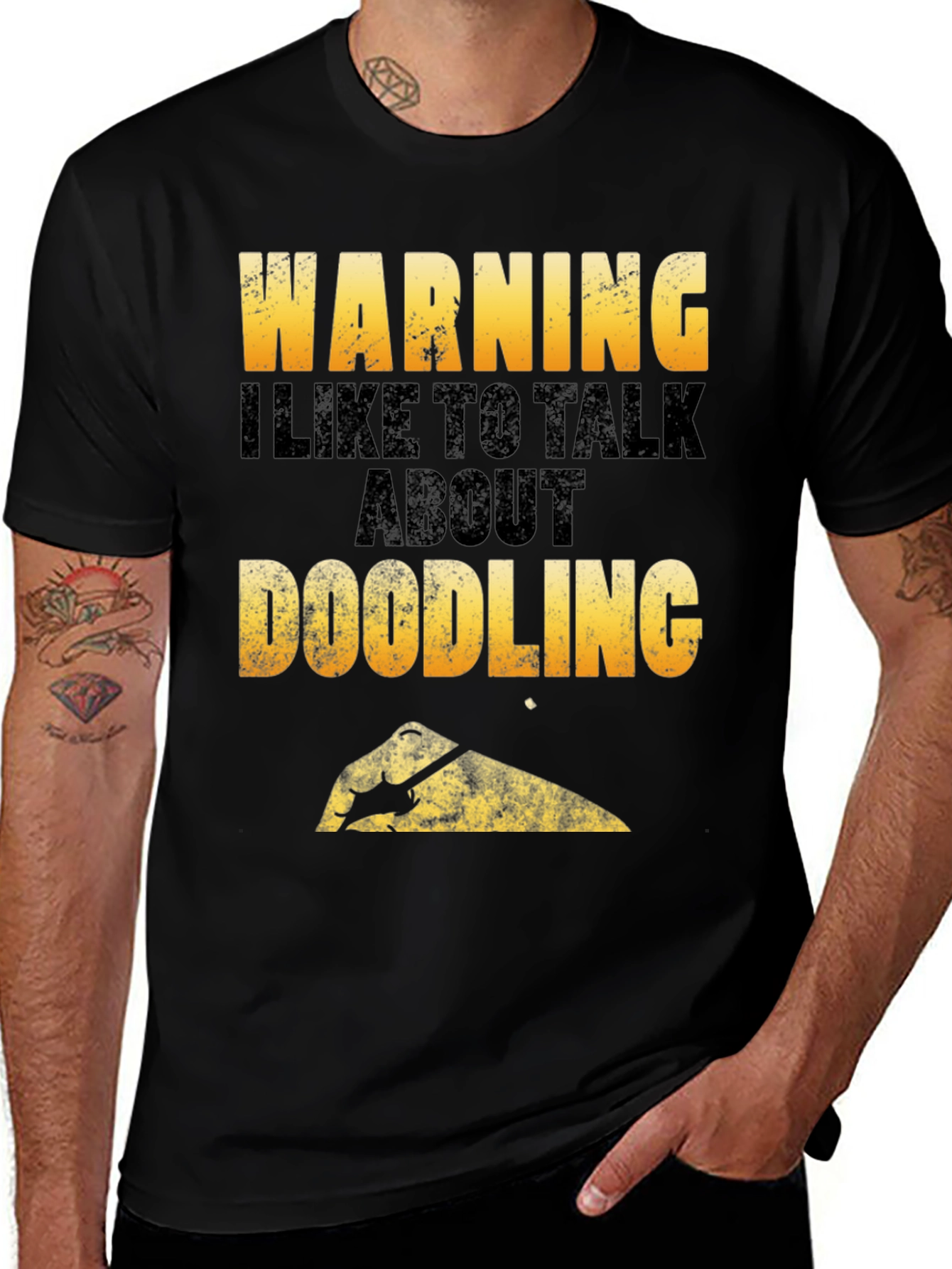 Variant 29 of Doodling Graphic Tee - Warning I Like to Talk About Doodling T-Shirt