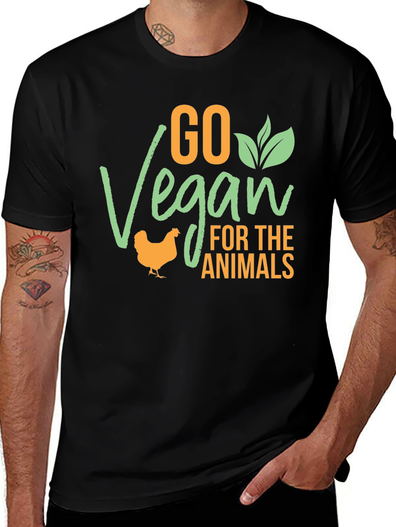 Variant 8 of Go Vegan For The Animals T-Shirt