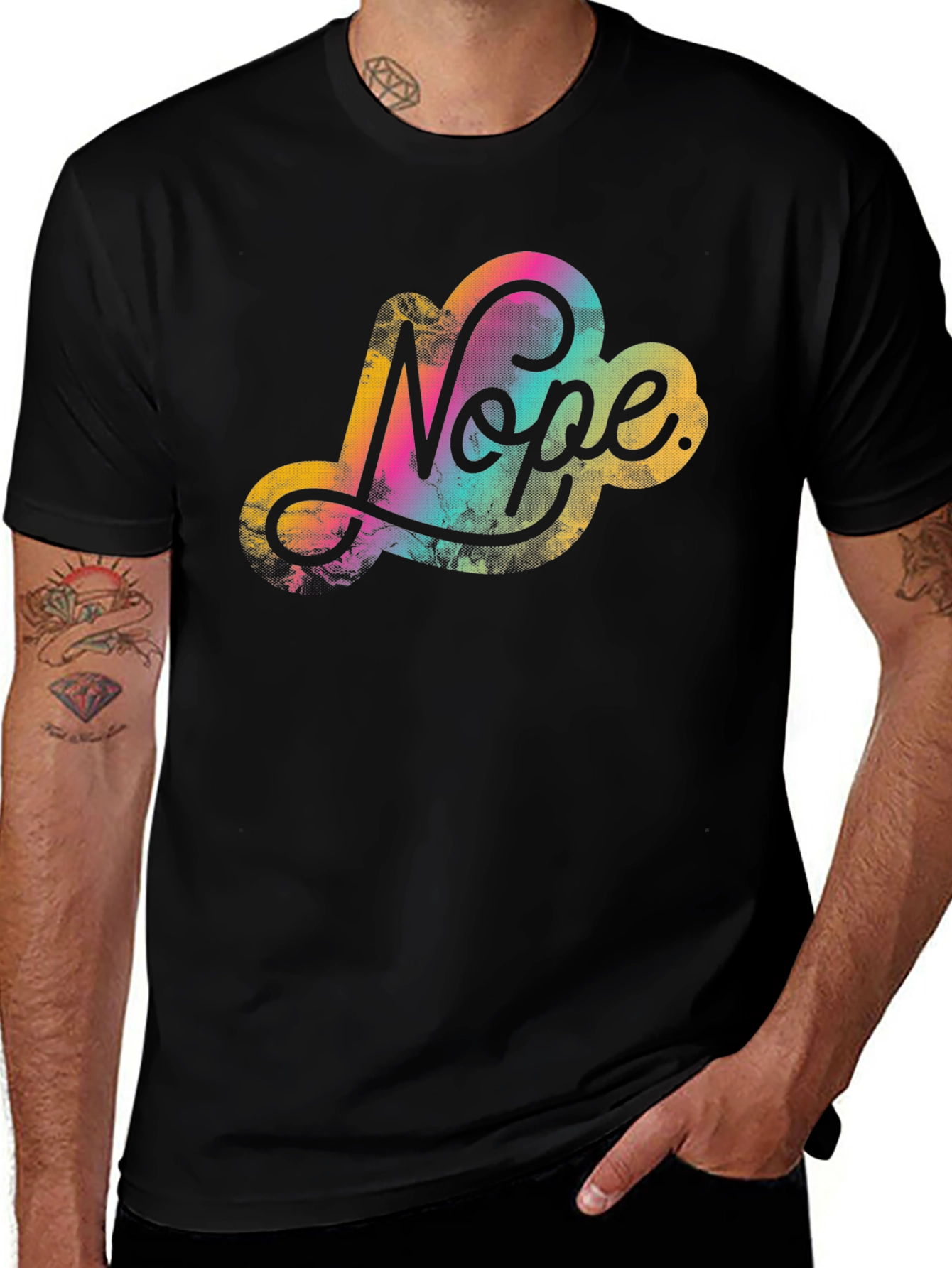Variant 20 of Nope Cloud Graphic Tee - Trendy Unisex Black T-Shirt