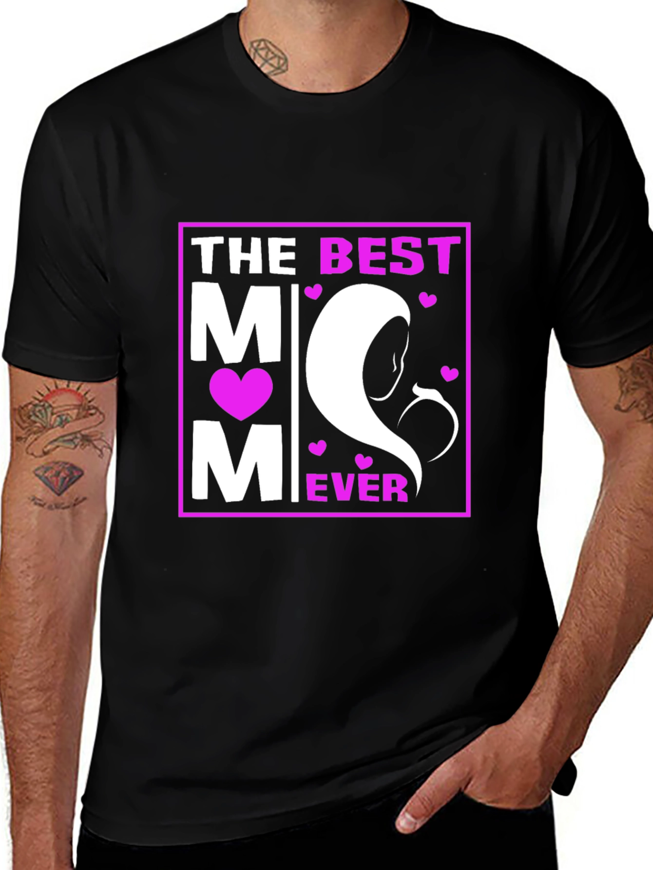 Variant 6 of Best Mom Ever Graphic Tee - Black