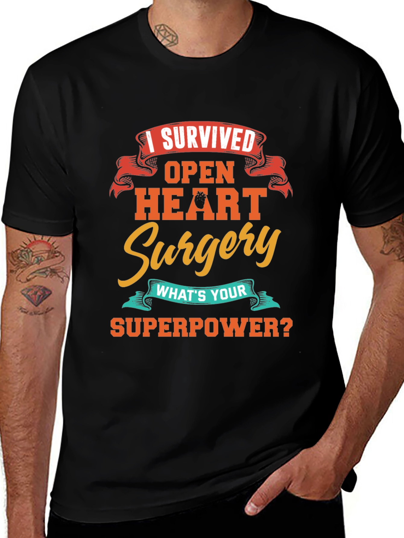 Variant 24 of Open Heart Surgery Survivor Graphic T-Shirt