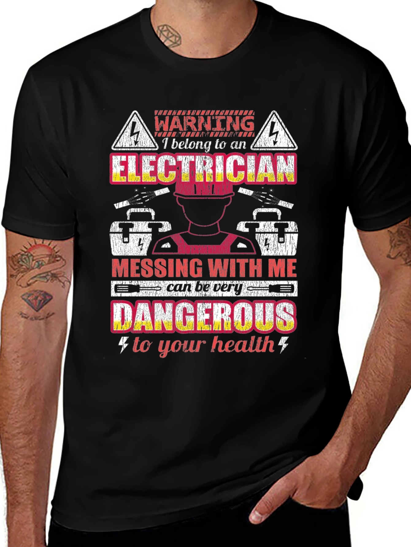 Variant 24 of Electrician Warning Graphic Tee