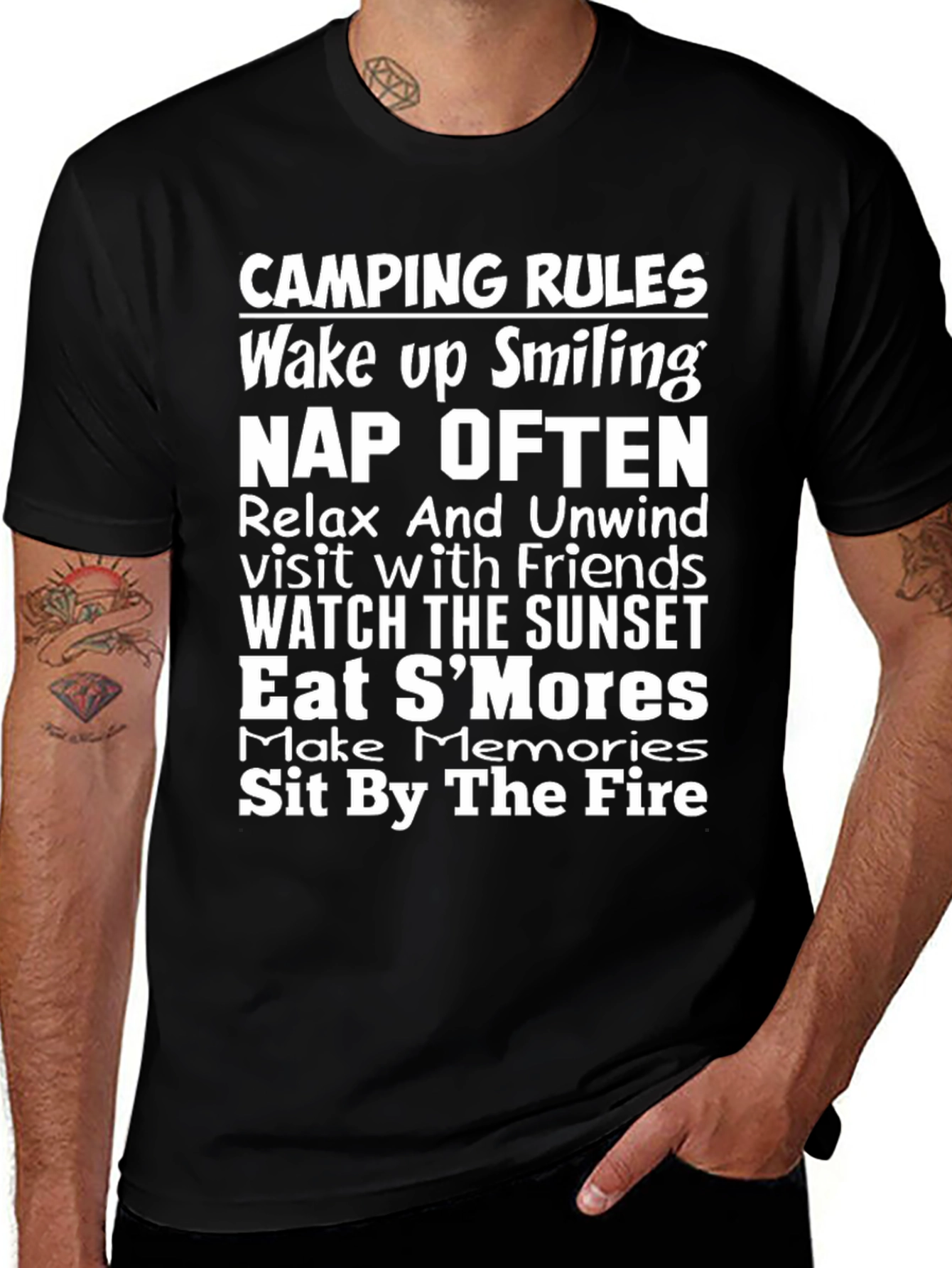 Variant 28 of Camping Rules Graphic T-Shirt