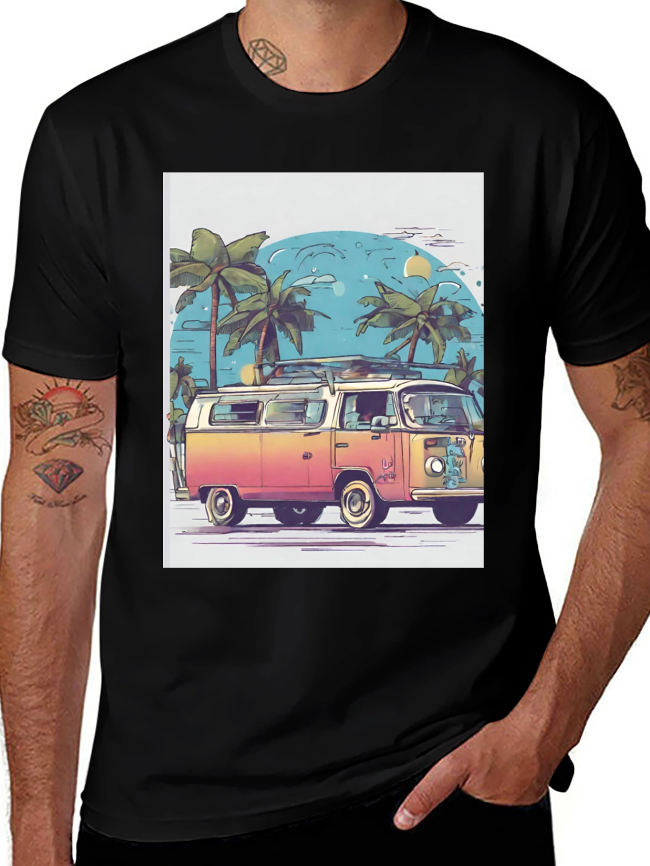 Variant 18 of Retro Beach Van Graphic Tee