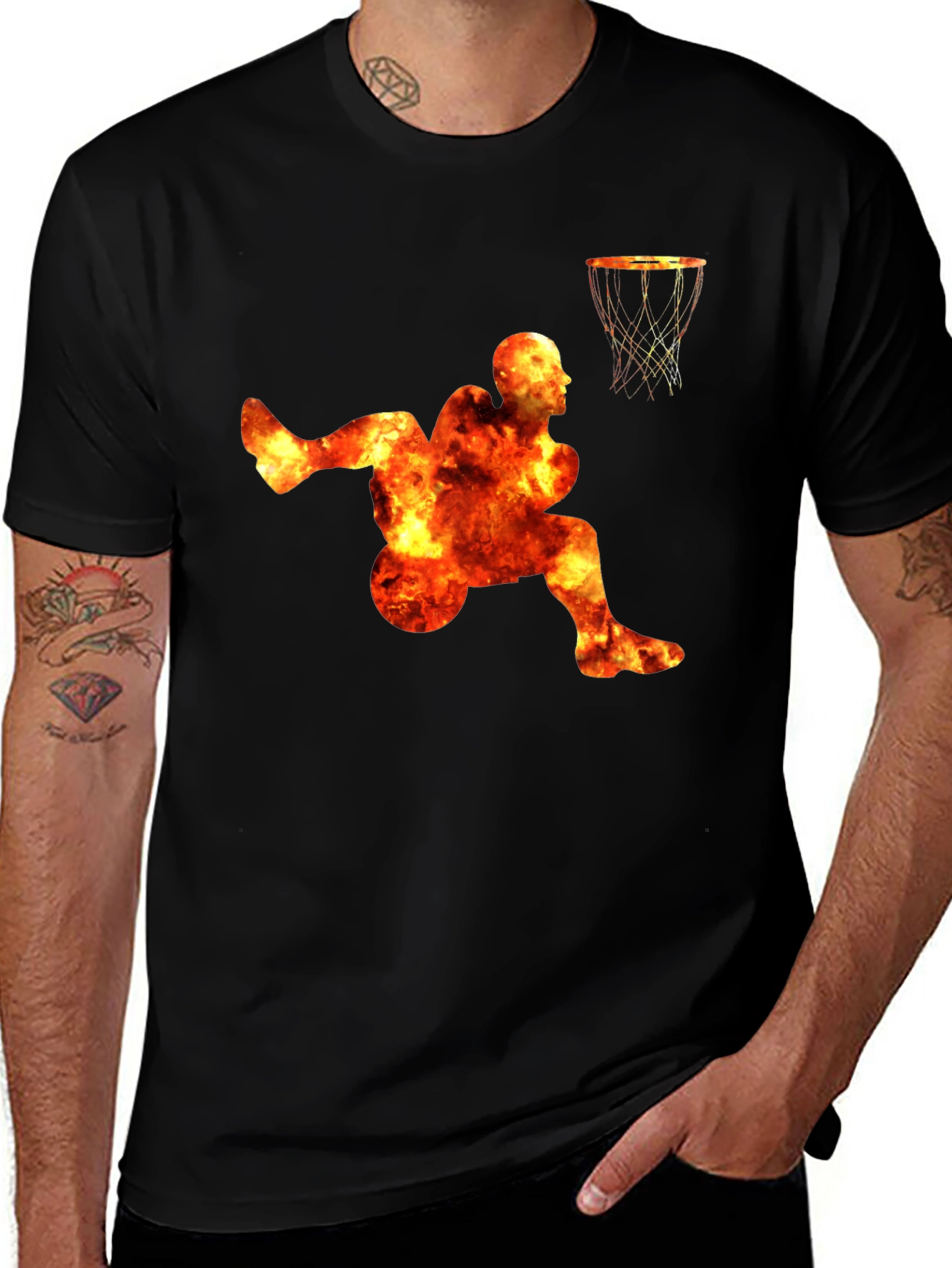Variant 7 of Fiery Dunk Black T-Shirt