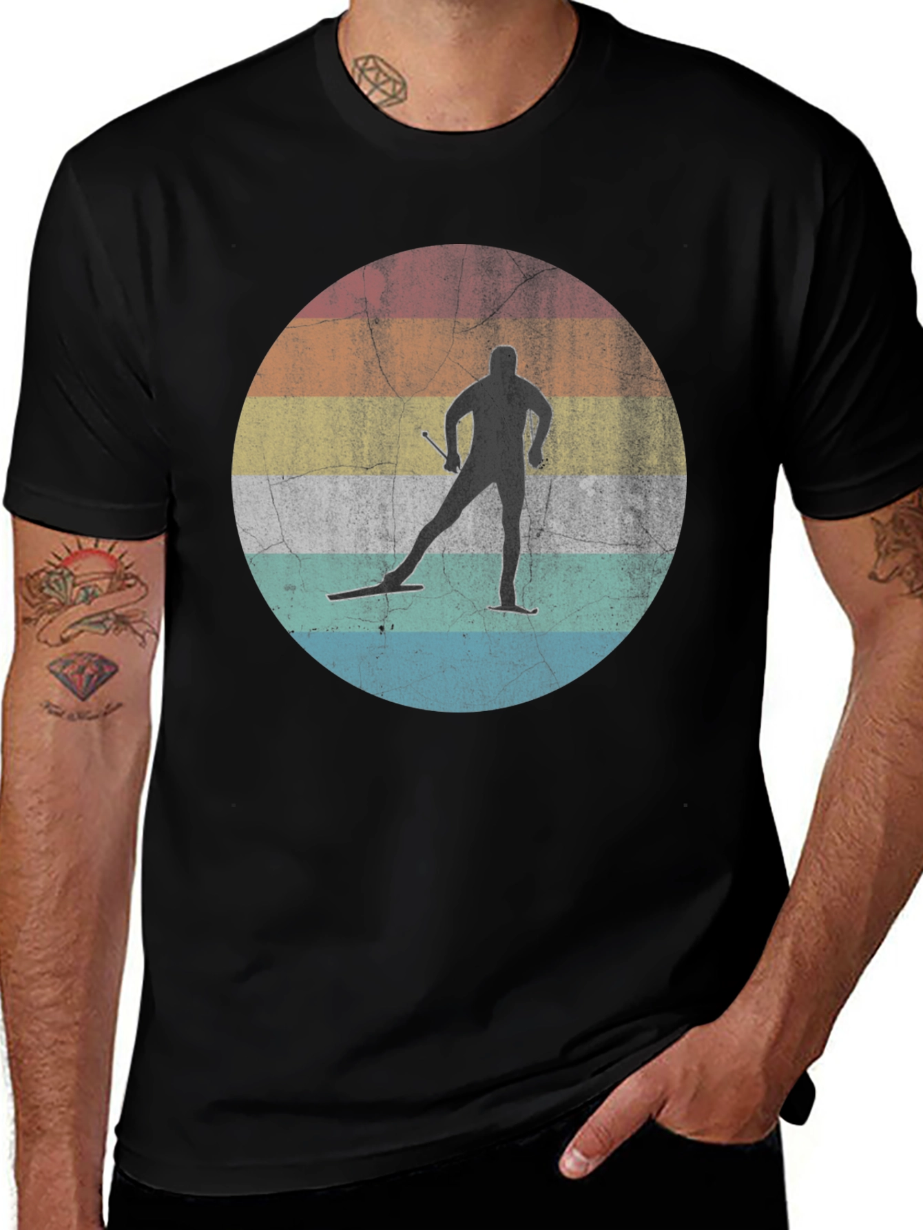 Variant 23 of Retro Skiing Silhouette T-Shirt