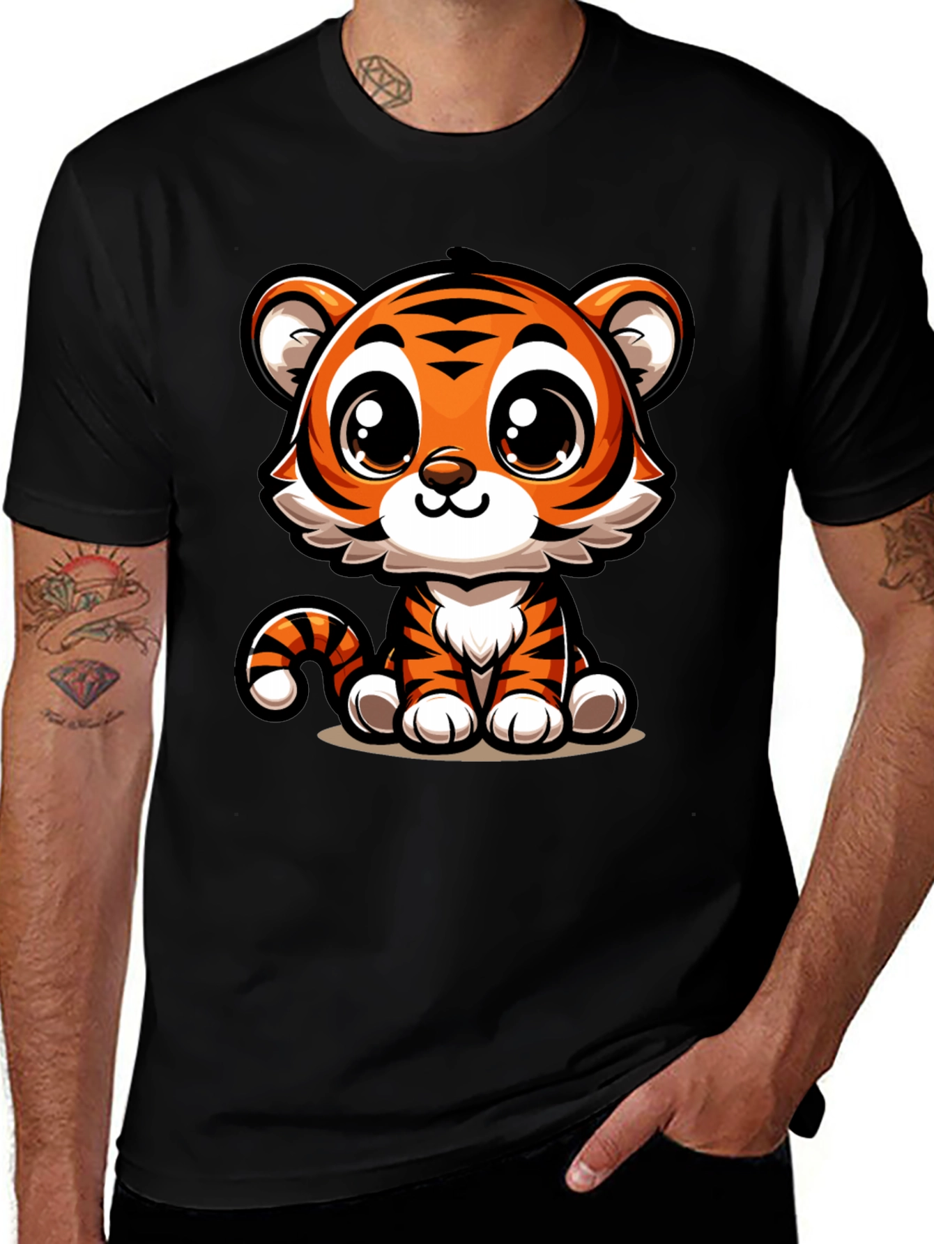 Variant 20 of Cute Cartoon Tiger Graphic T-Shirt