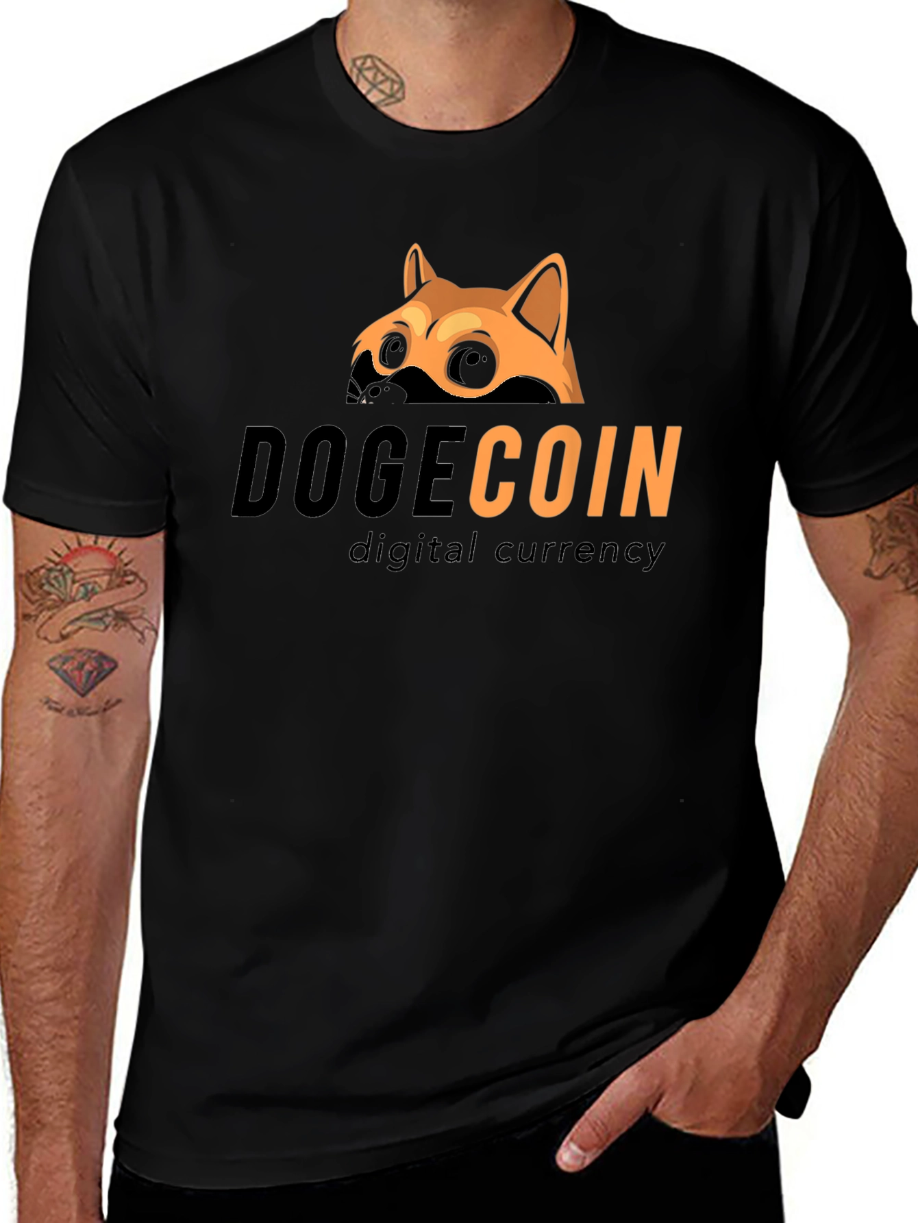 Variant 13 of Dogecoin Crypto Black T-Shirt