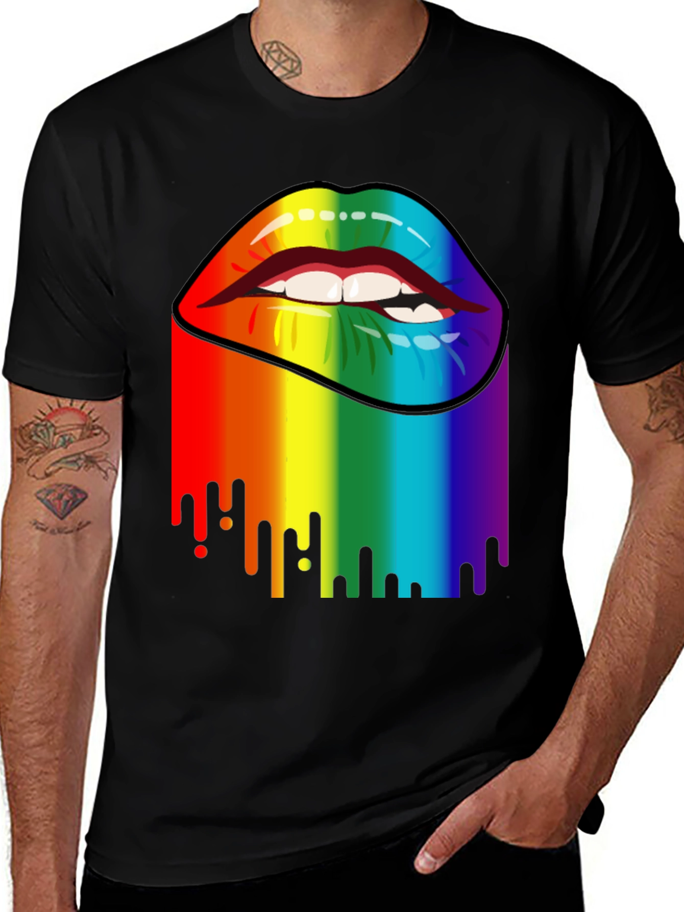 Rainbow Lips Graphic Tee - Pride Apparel