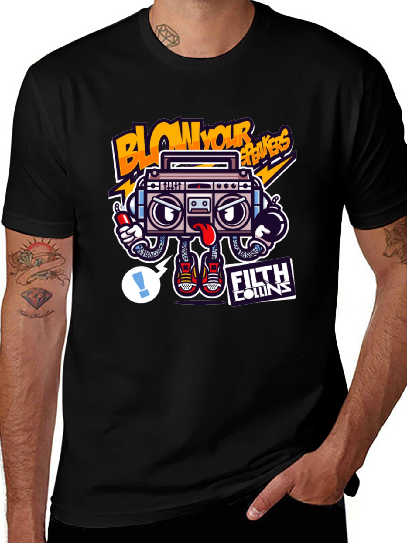 Variant 26 of Boombox Graphic Black T-Shirt