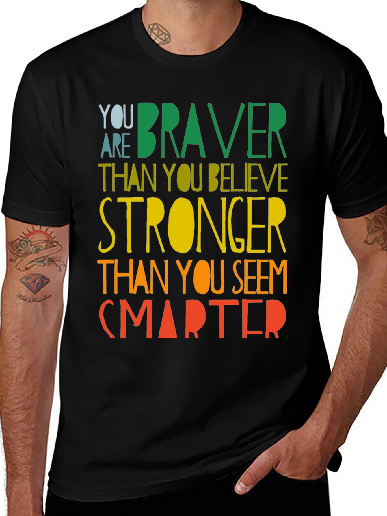 Variant 16 of Inspirational Braver Stronger Smarter Graphic T-Shirt