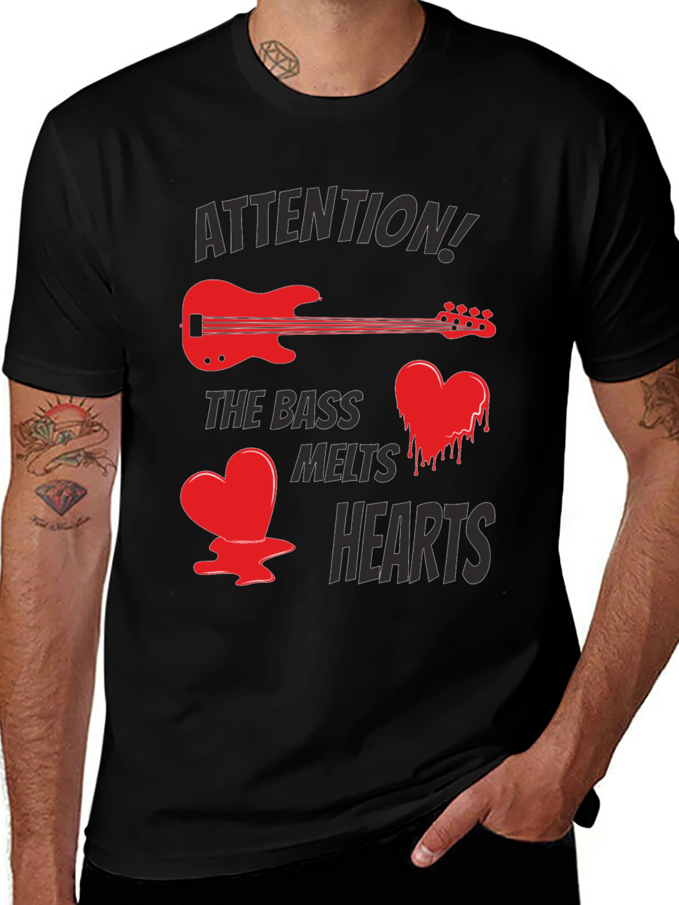 Variant 22 of Bass Guitar Melts Hearts Funny T-Shirt